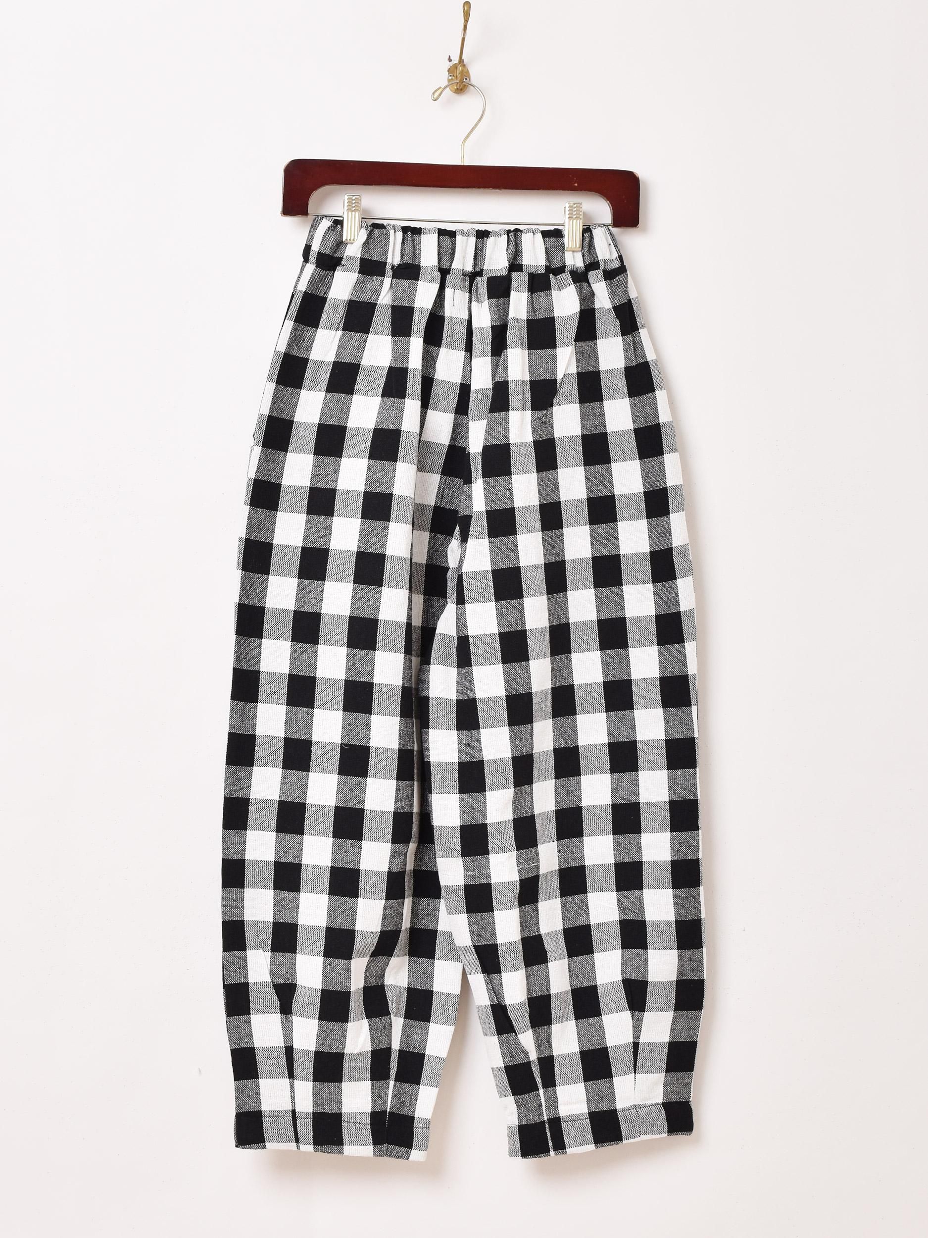 2色展開】「Emerald Motel」チェック柄 イージー コクーンパンツ