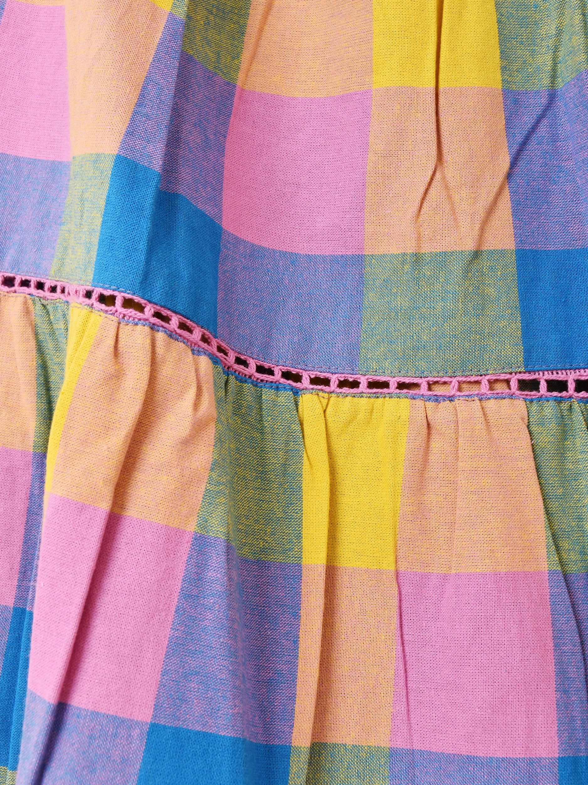 Emerald Motel」カラフルチェック柄 ティアードスカート - 古着屋