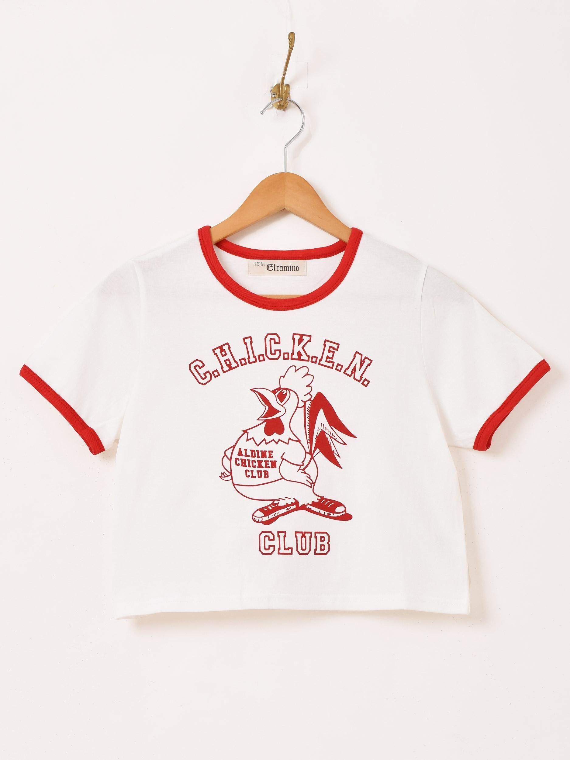 4色展開】「Elcamino」クロップド プリント リンガーTシャツ