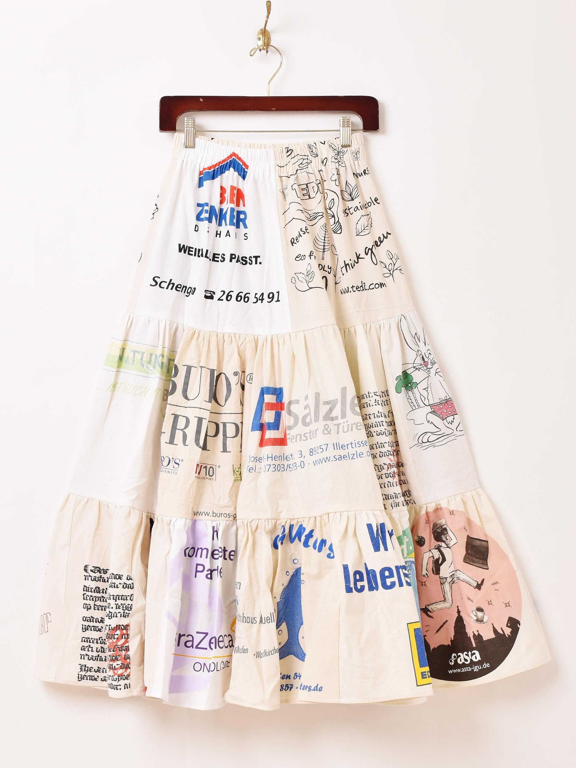 ビンテージ　ロングスカート アメカジ リメイク パッチワーク ティアードスカート Emerald Motel」 リメイク トート パッチワーク ティアード