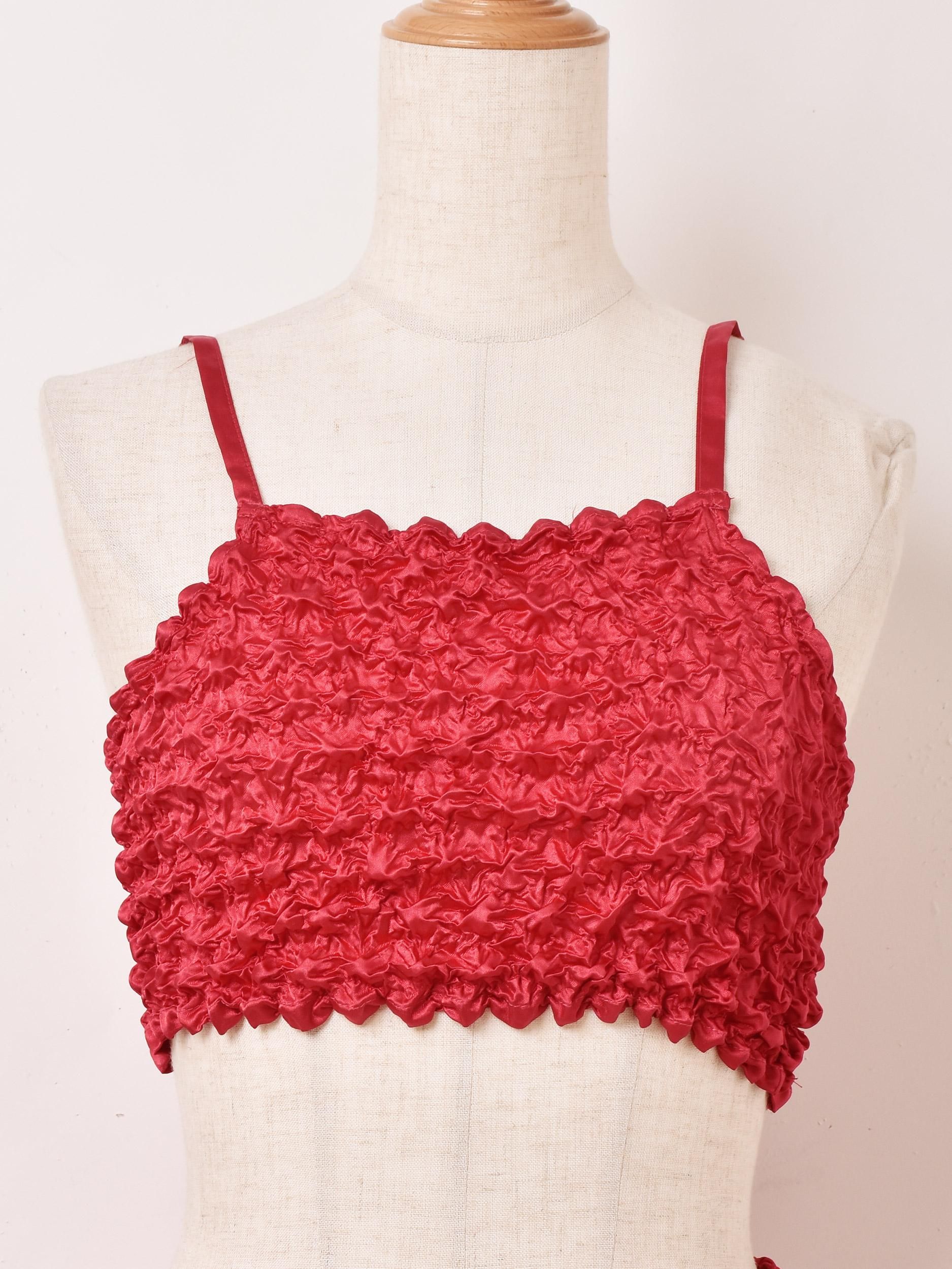 5色展開】「Meridian」ポップコーンビスチェ レッド - 古着屋