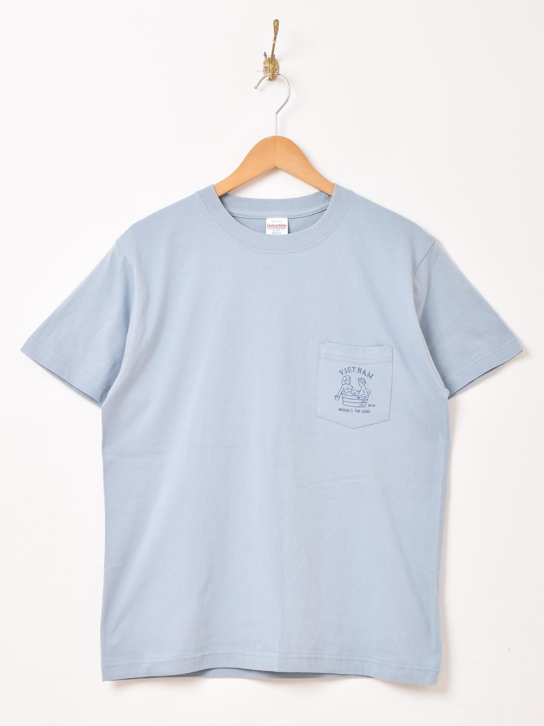 2色展開】プリント ポケットTシャツ「VIETNAM」 ホワイト - 古着