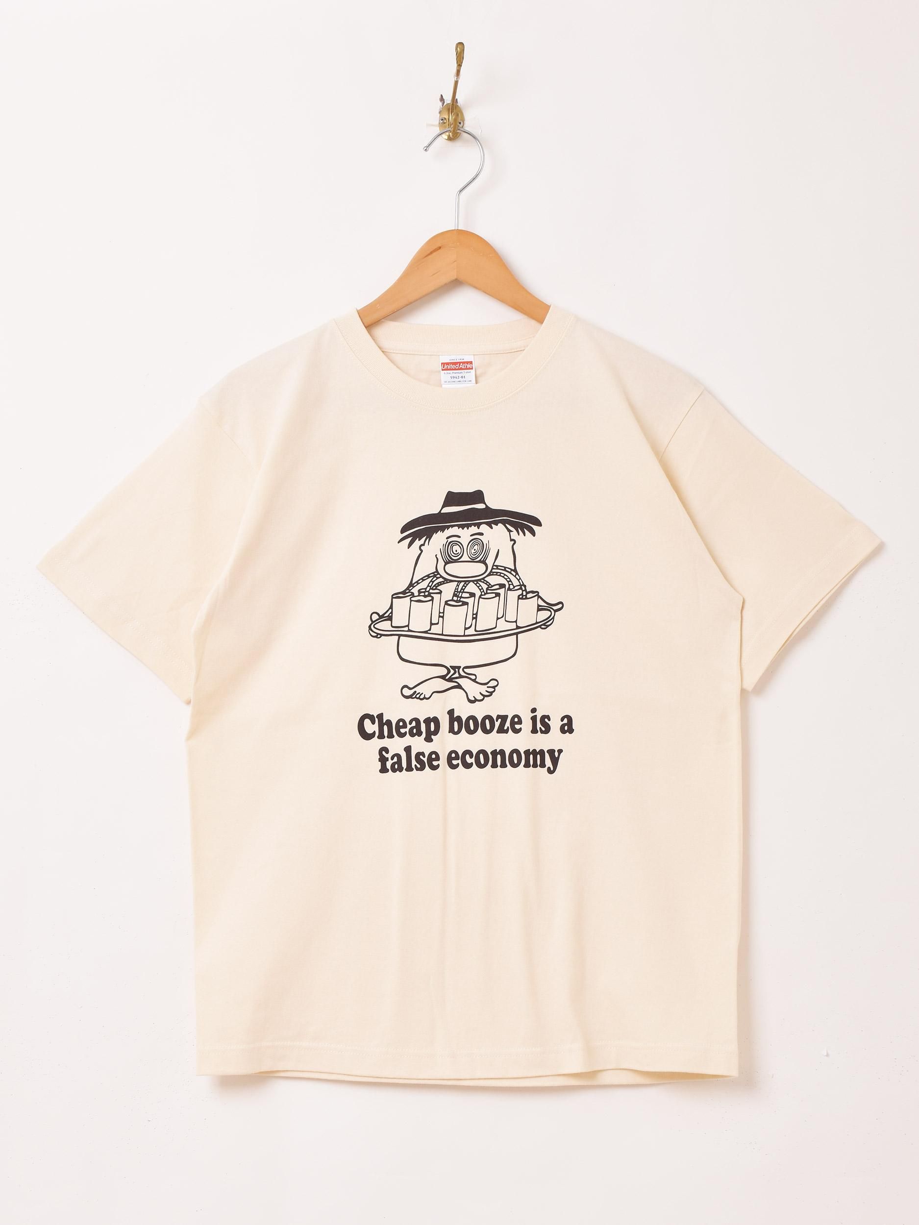 2色展開】プリントTシャツ「Cheap booze is a false economy