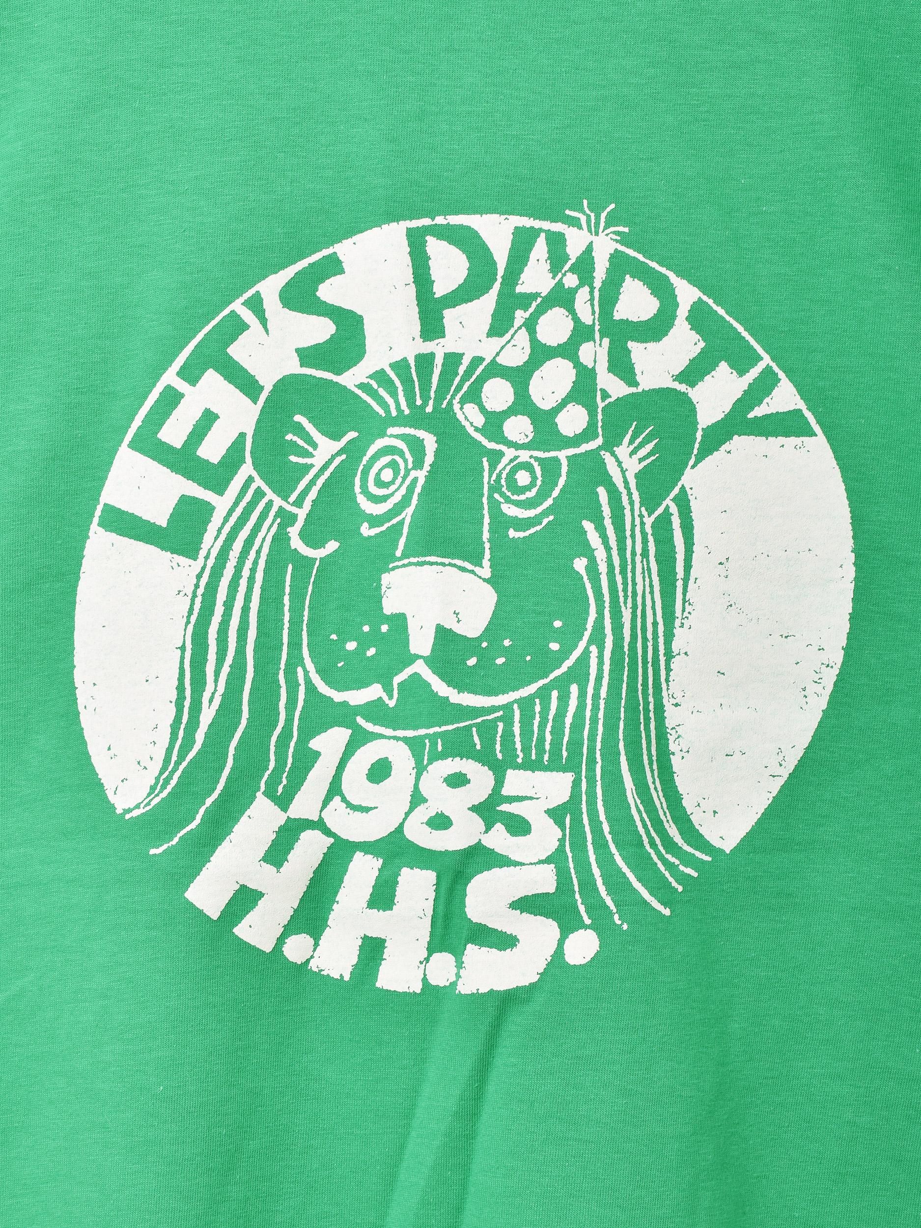 3色展開】プリントTシャツ「1983 H.H.S.」 グリーン - 古着屋