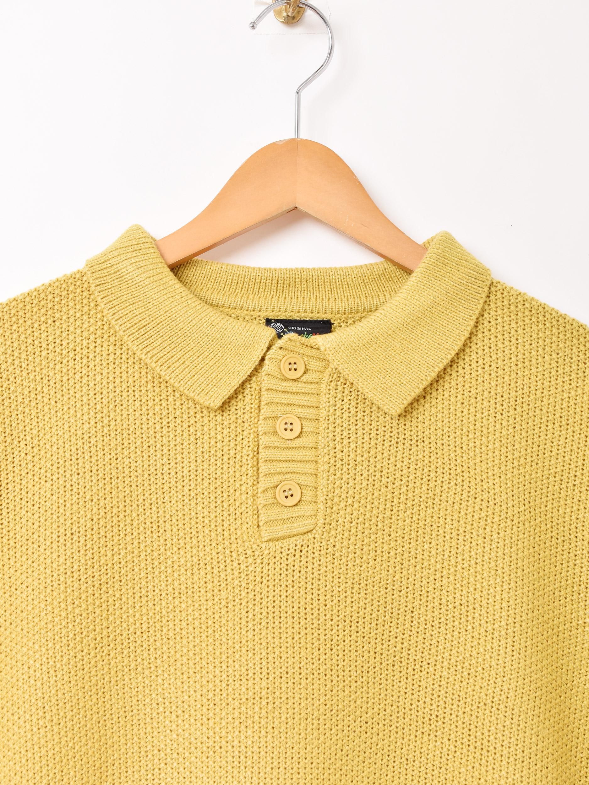 3色展開】「Backers」半袖 ニットポロシャツ イエロー - 古着屋