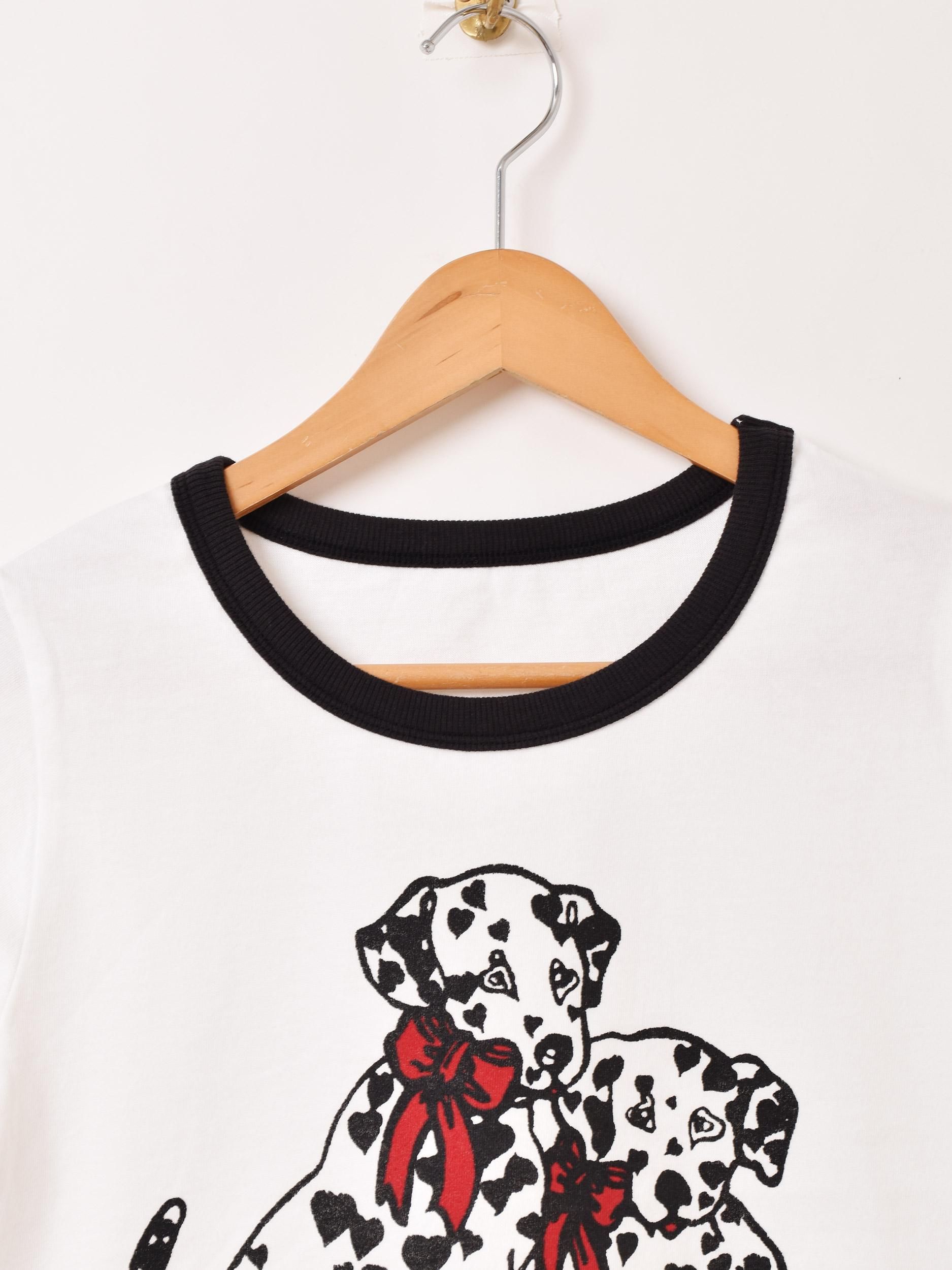 ダルメシアン クロップド リンガーTシャツ - 古着屋