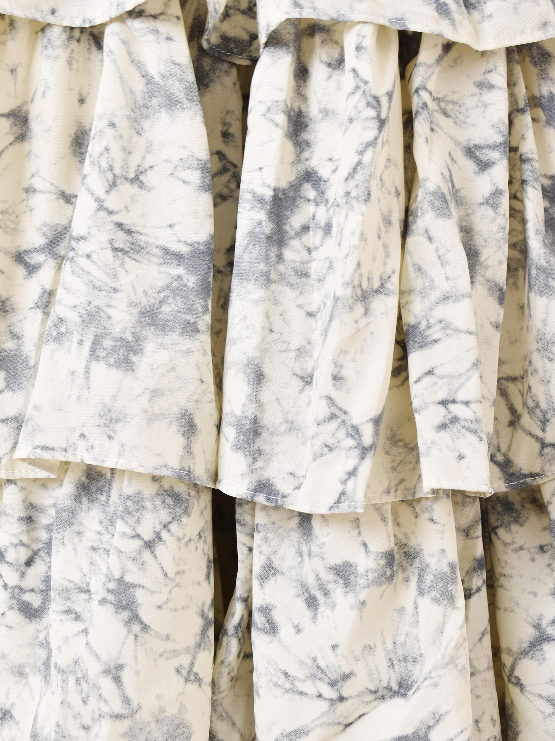 ISABEL MARANT ワンピース 白x赤xグレー系(総柄) 2305225M0024 2色展開】「Meridian」総柄 ラッフル ギャザーワンピース