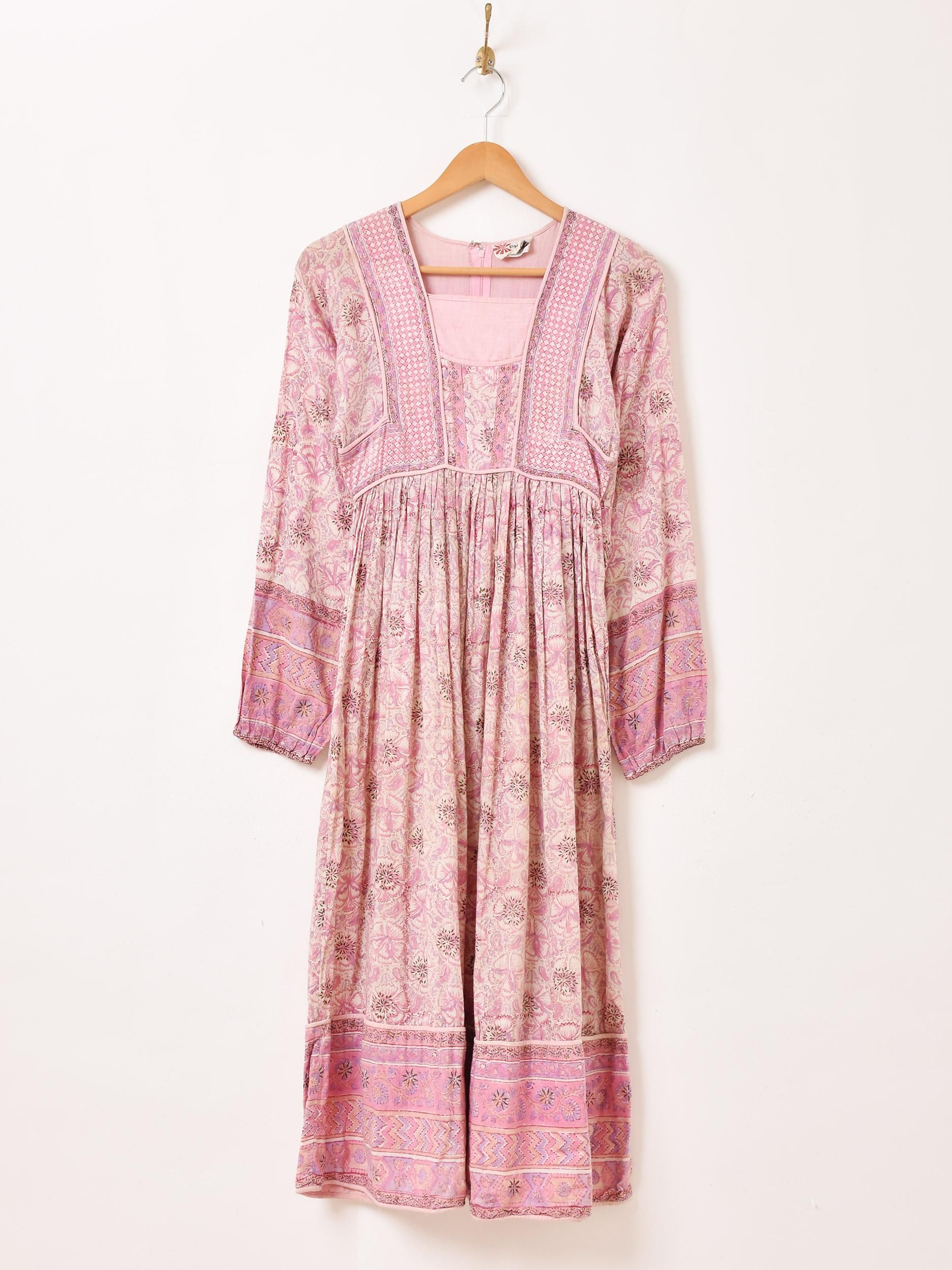 70s PHOOL インドコットンワンピース | ヴィンテージ - 古着屋 70s PHOOL インドコットンワンピース | ヴィンテージ - 古着屋