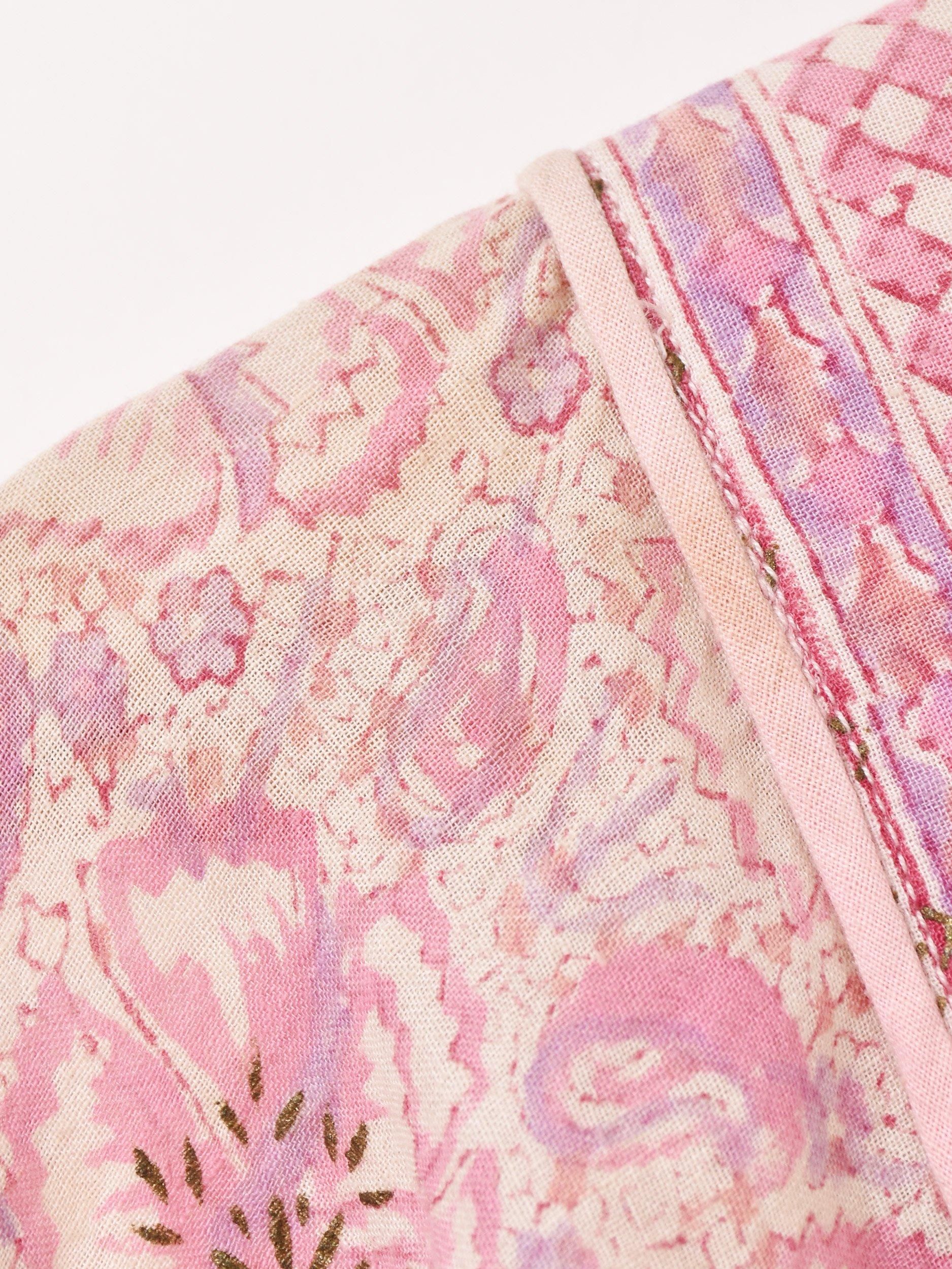 vintage 70s phool インド綿 ワンピース ゴールドスタンプ