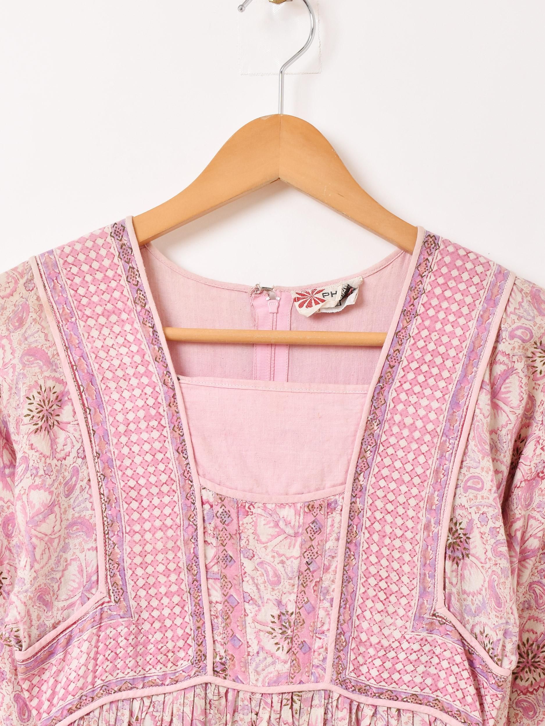 70s PHOOL インドコットンワンピース | ヴィンテージ - 古着屋 70s PHOOL インドコットンワンピース | ヴィンテージ - 古着屋