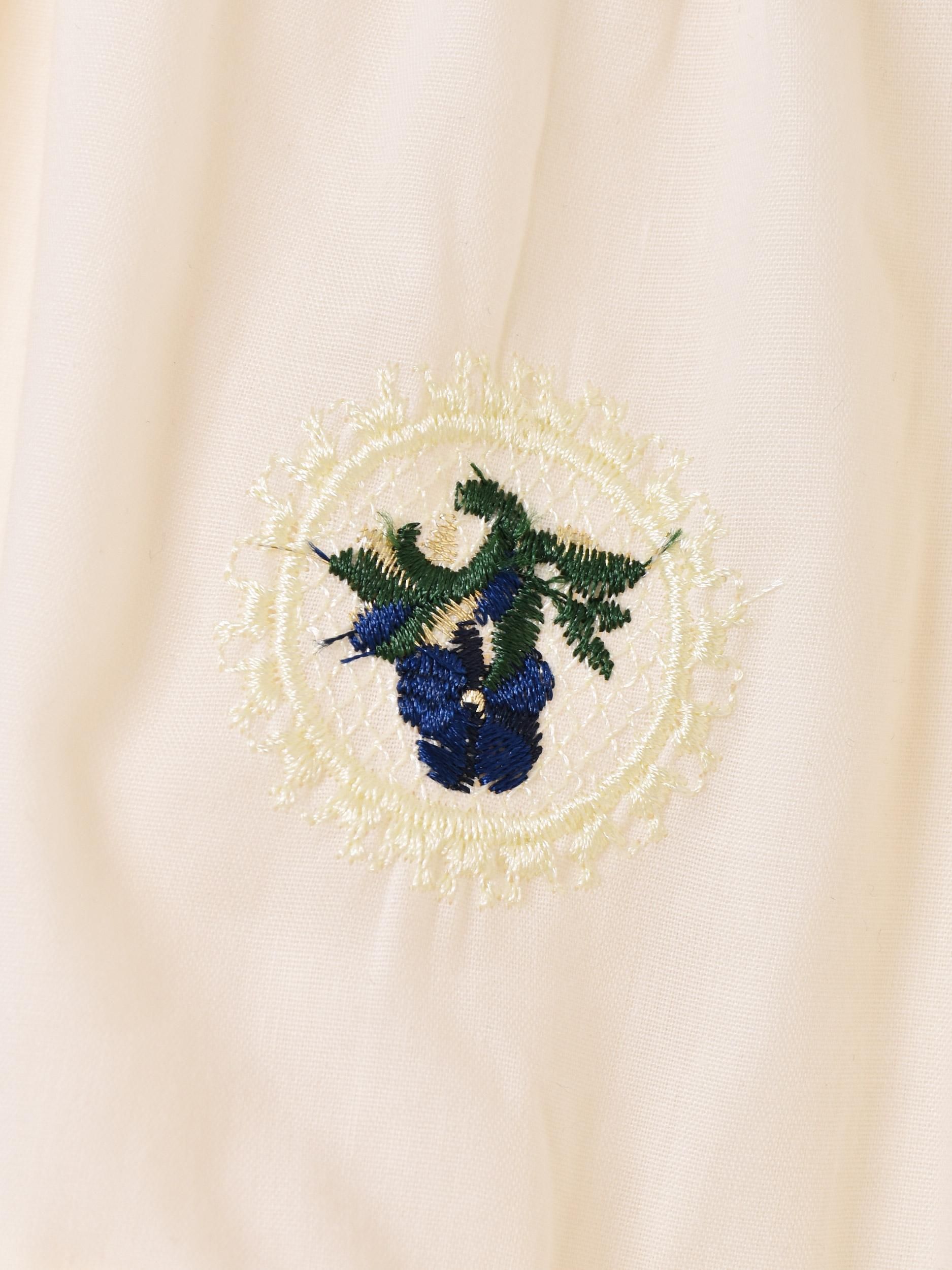 3色展開】「Meridian」フラワー刺繍 フリルパンツ アイボリー 3色展開】「Meridian」フラワー刺繍 フリルパンツ アイボリー