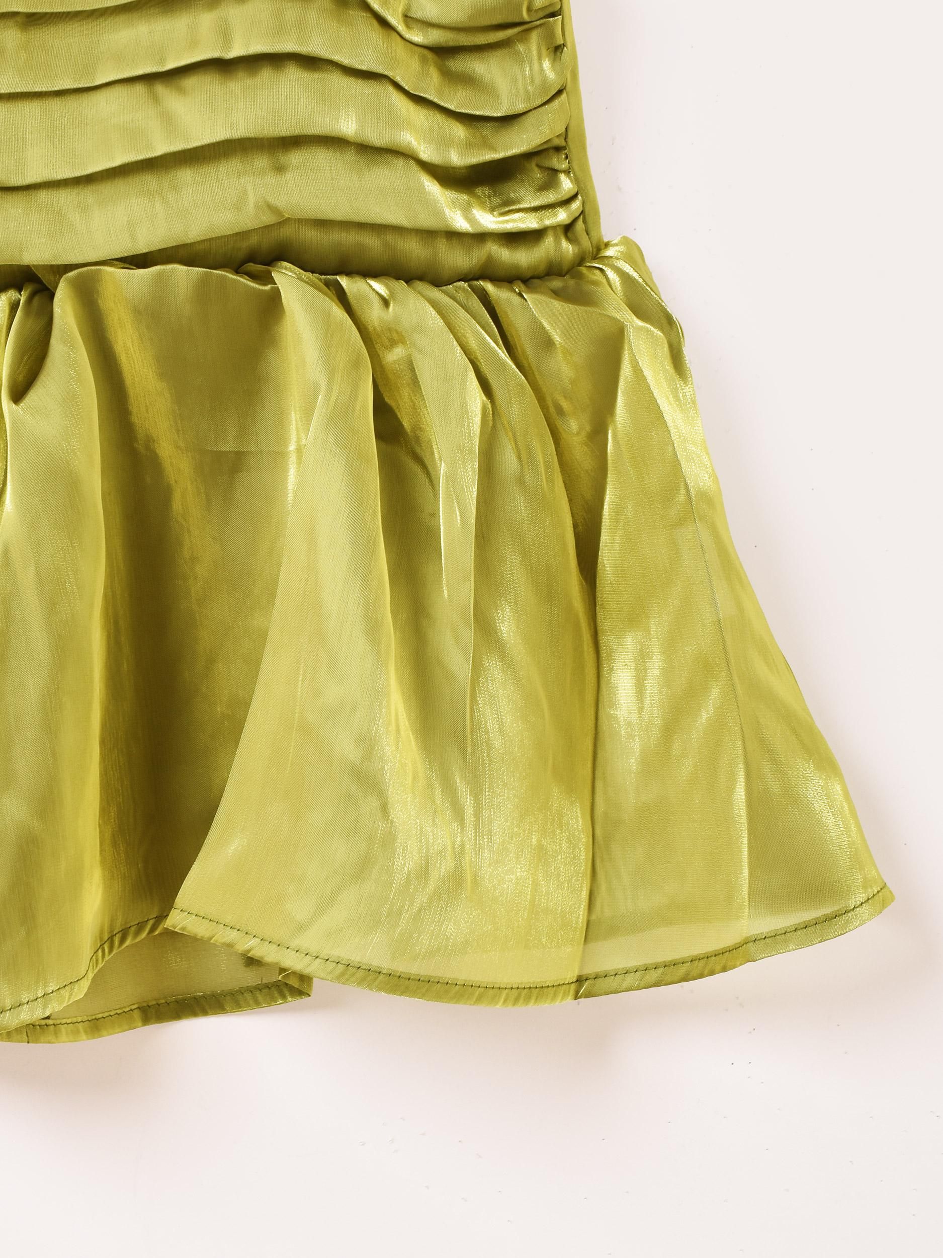 3色展開】「Meridian」シャイニーサテン キャミソール グリーン - 古着