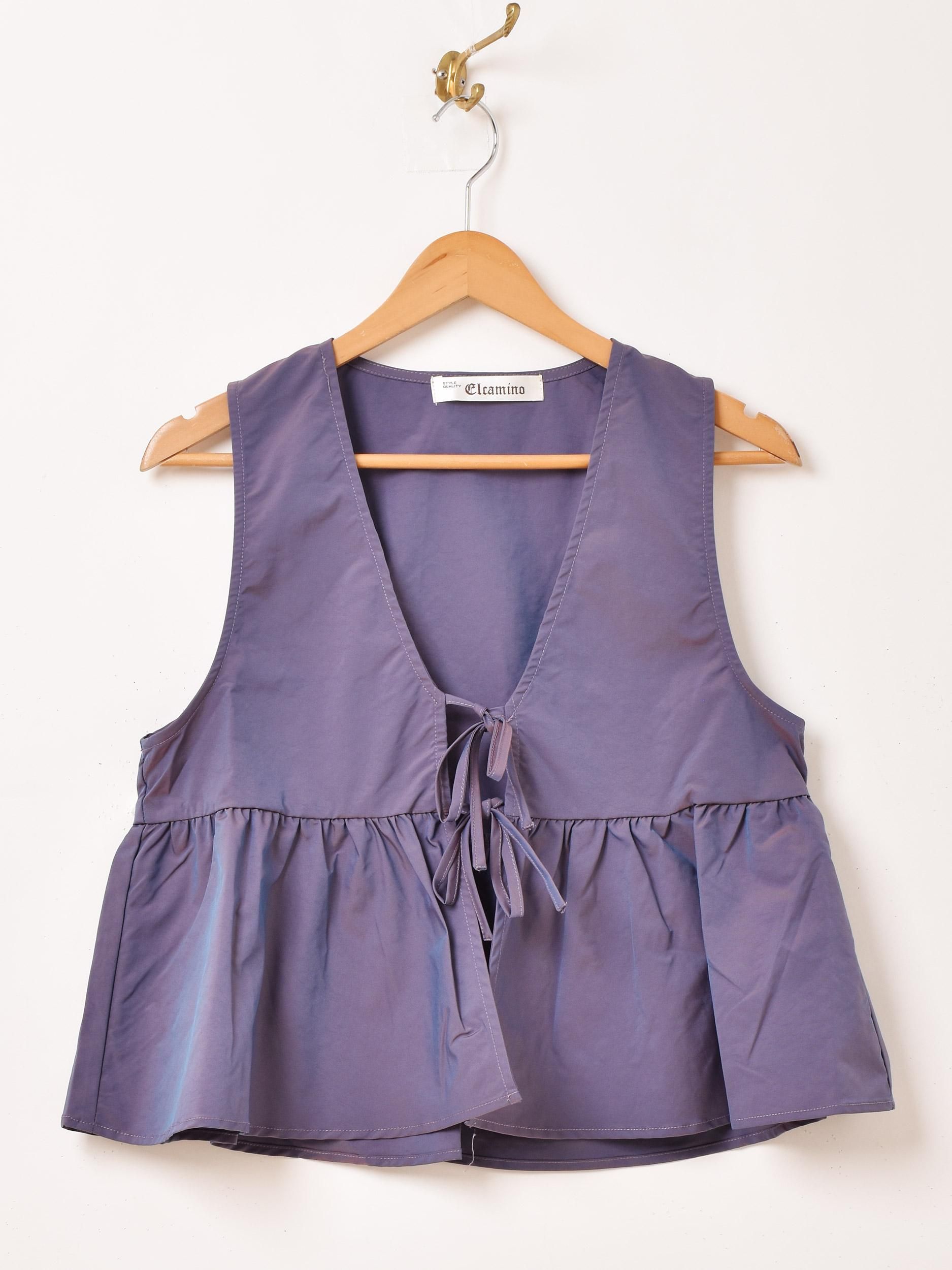 2色展開】「Elcamino」オーロラ ペプラムベスト グレー - 古着屋