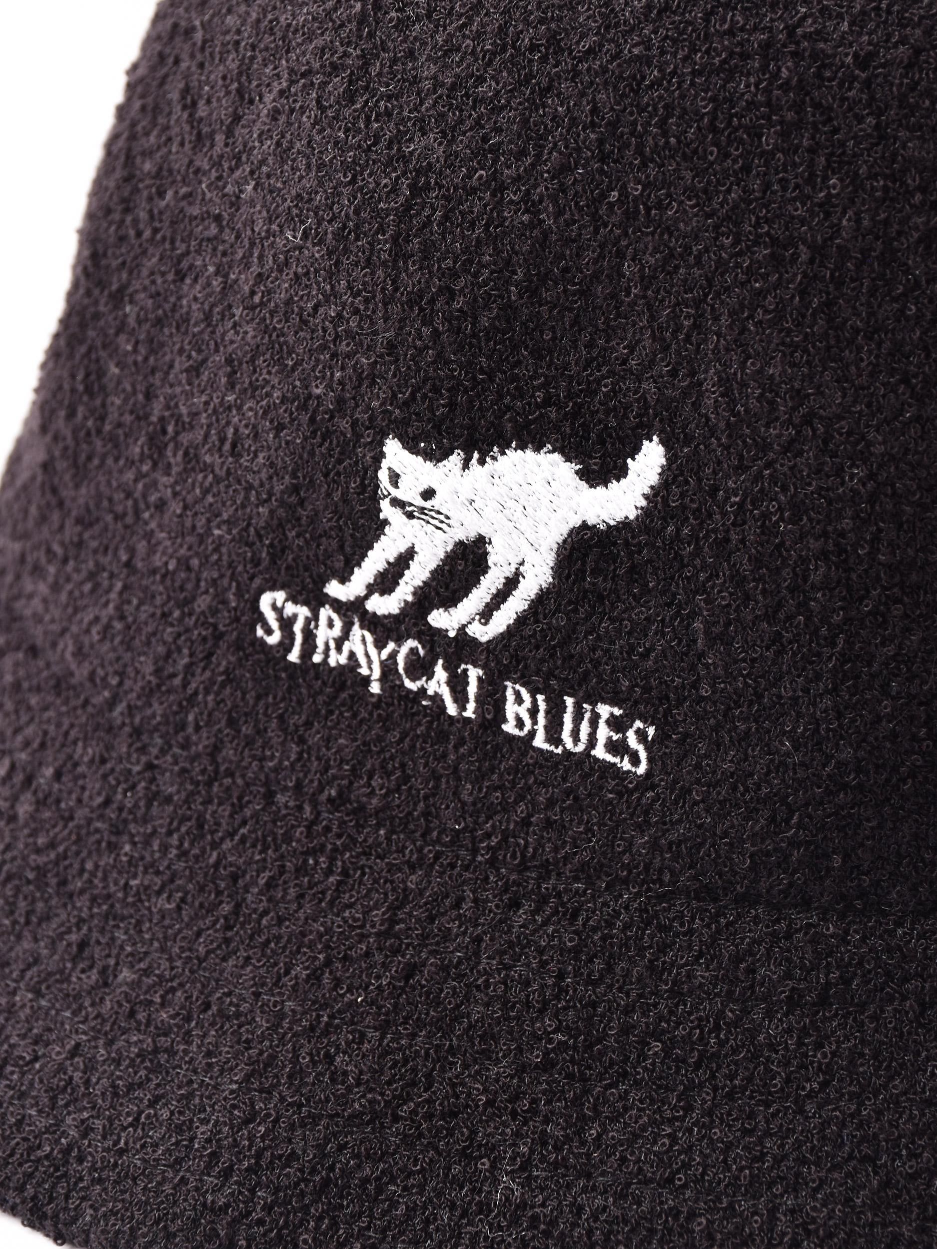 2色展開】刺繍入りパイルハット「STRAY CAT BLUES」 ブラック