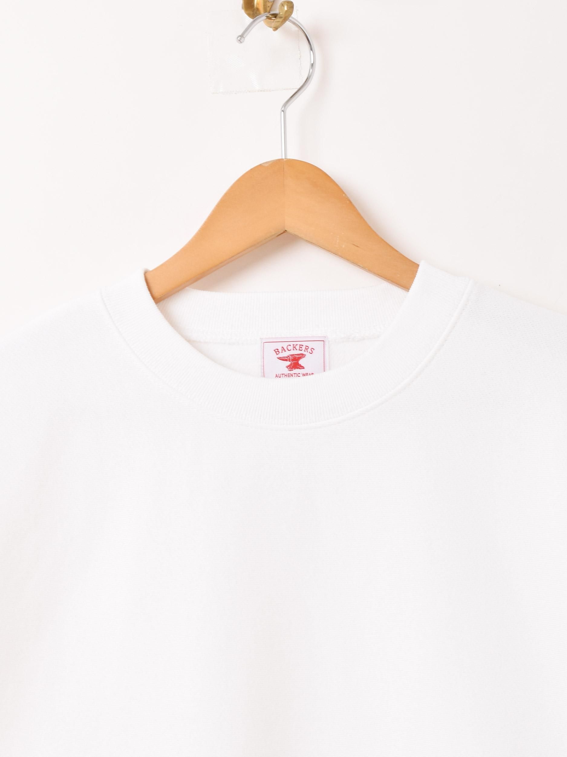 3色展開】「Backers」無地 サイドパネル スウェットシャツ ホワイト