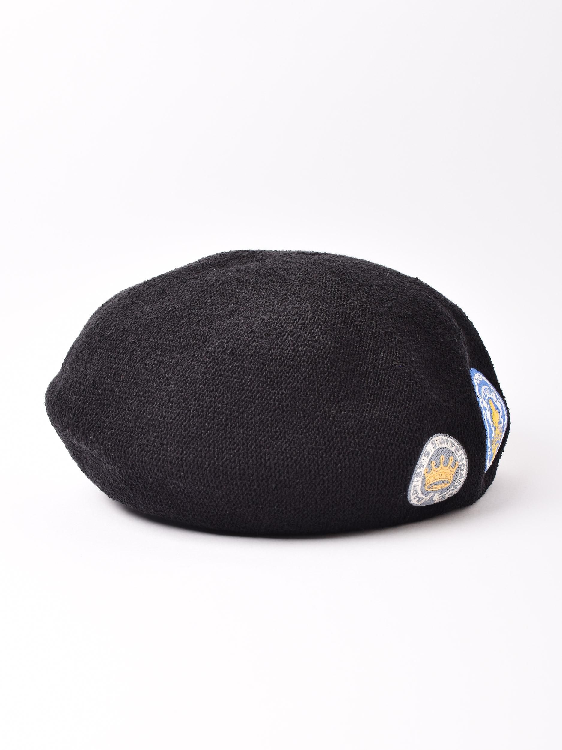 ワッペン刺繍付き ベレー ブラック - 古着屋グレープフルーツ ムーン