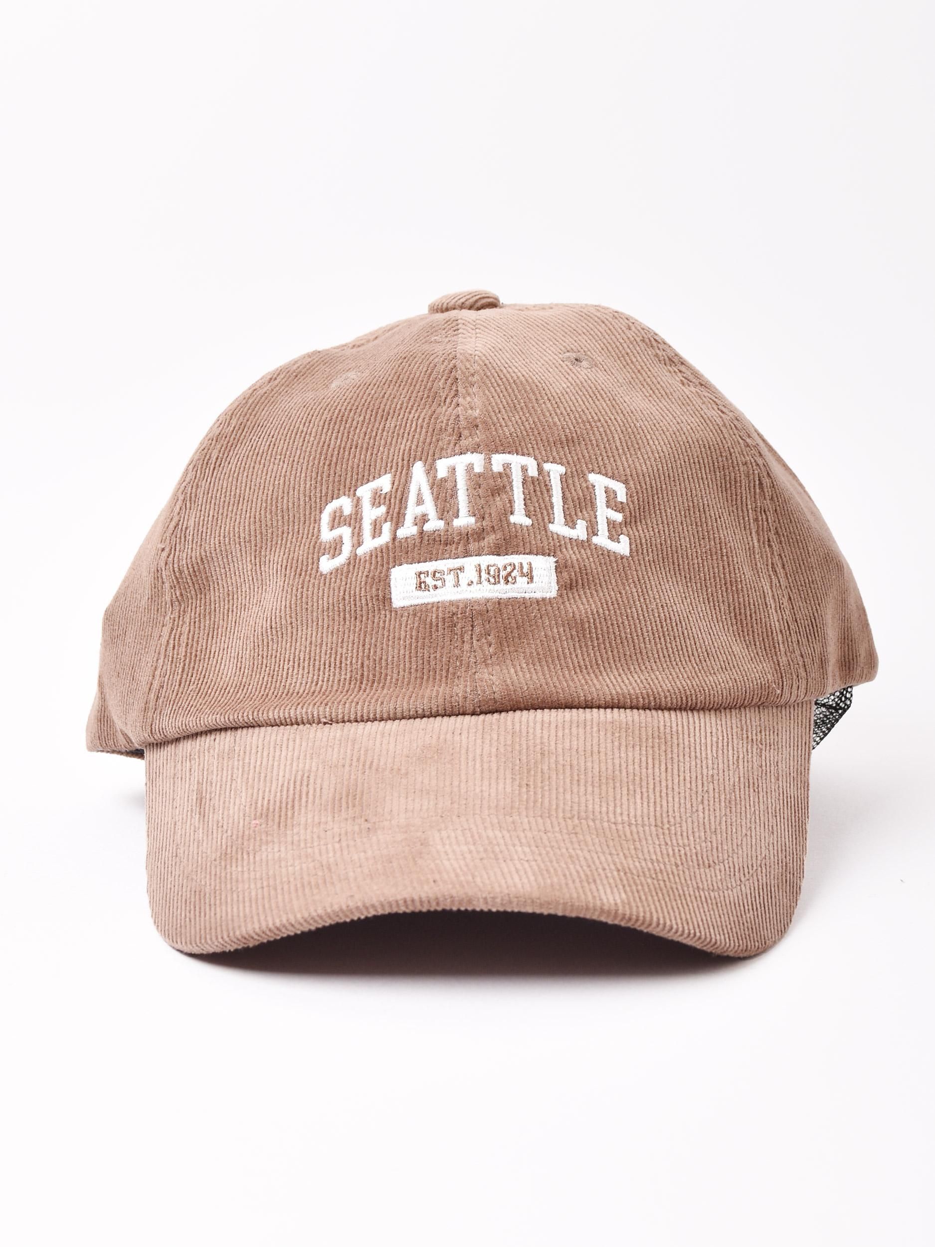 2色展開】コーデュロイ 刺繍入り キャップ「SEATTLE」 ブラウン - 古着