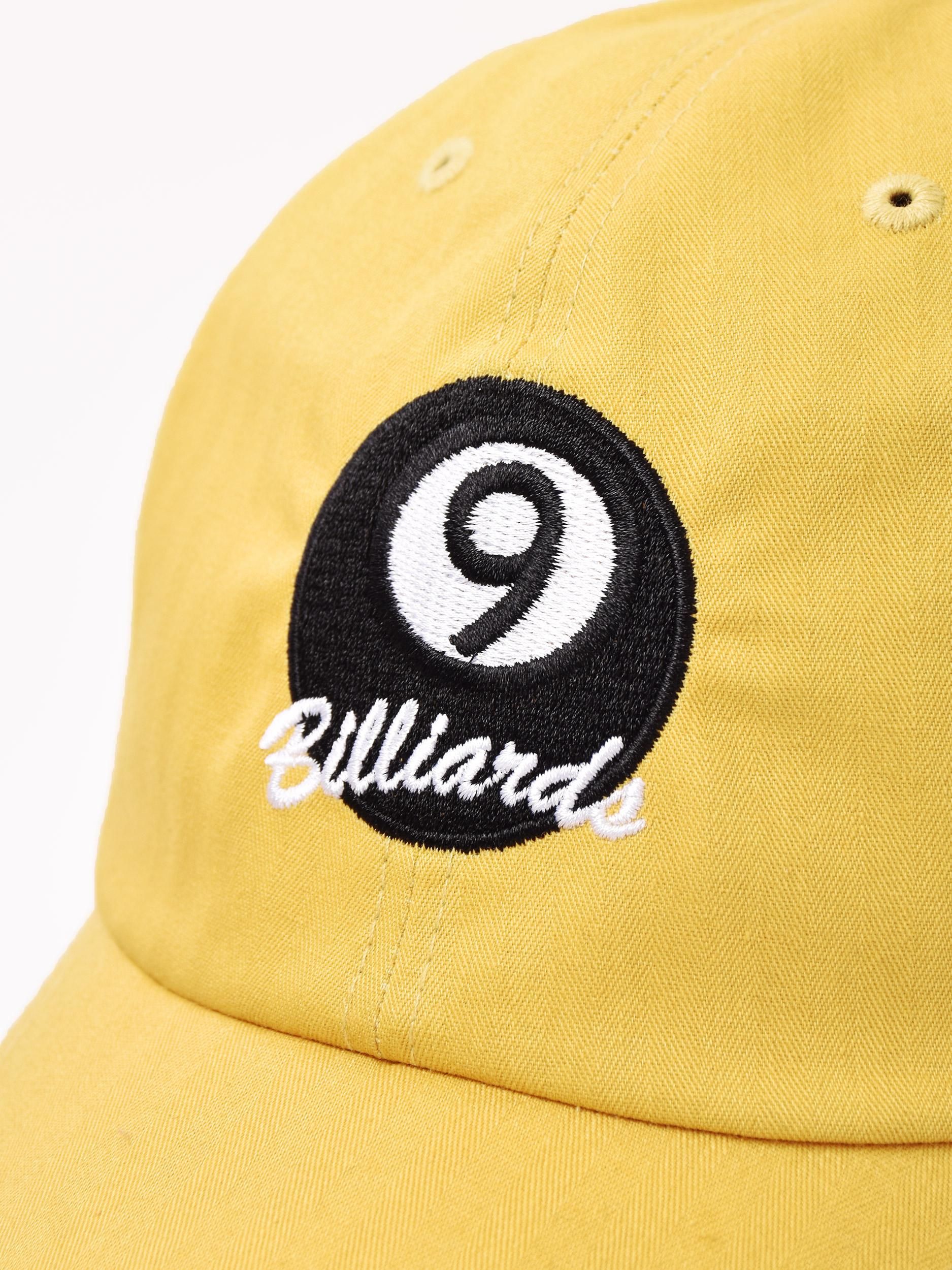 パッチ刺繍 コットンキャップ「9 Billiards」 イエロー - 古着屋