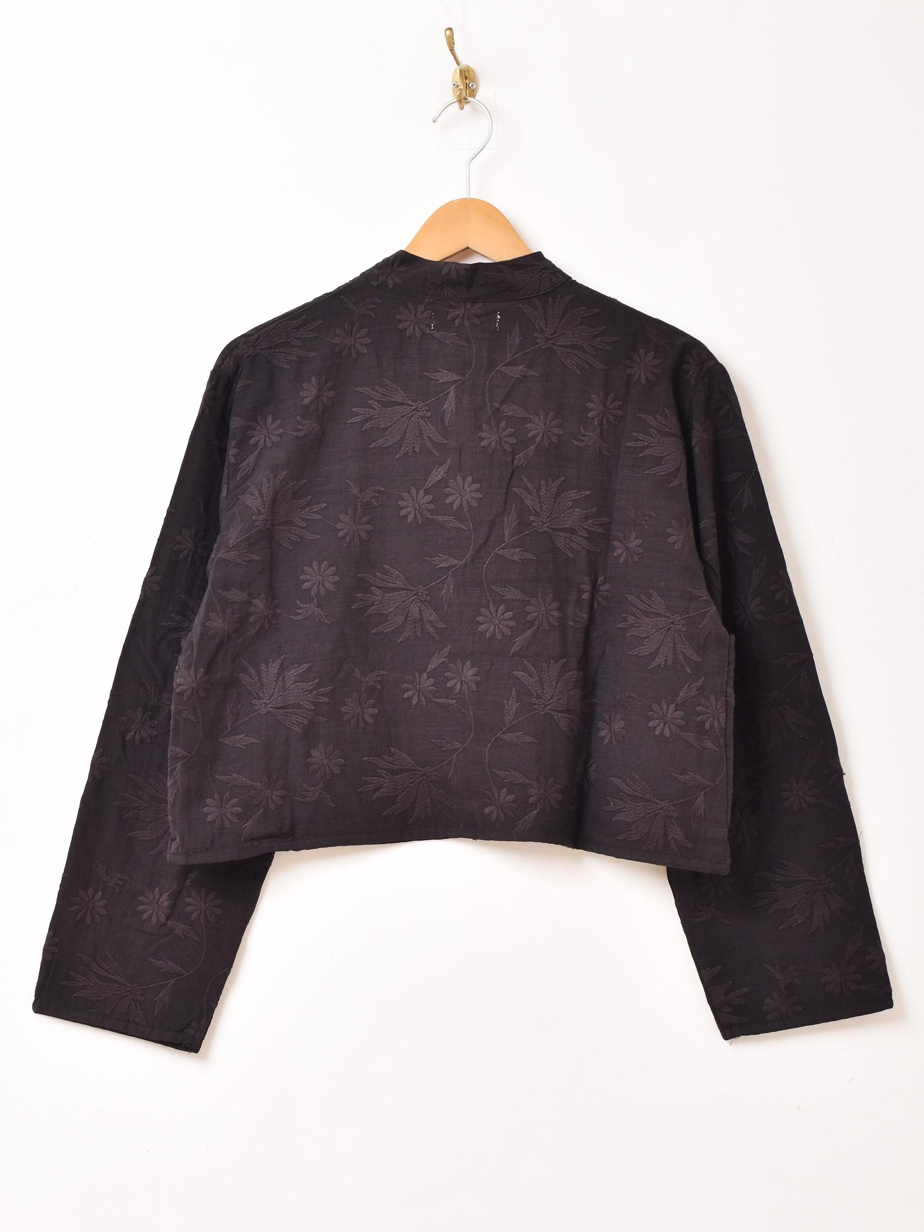 2色展開】「Emerald Motel」織柄 チャイナボタン 長袖シャツ