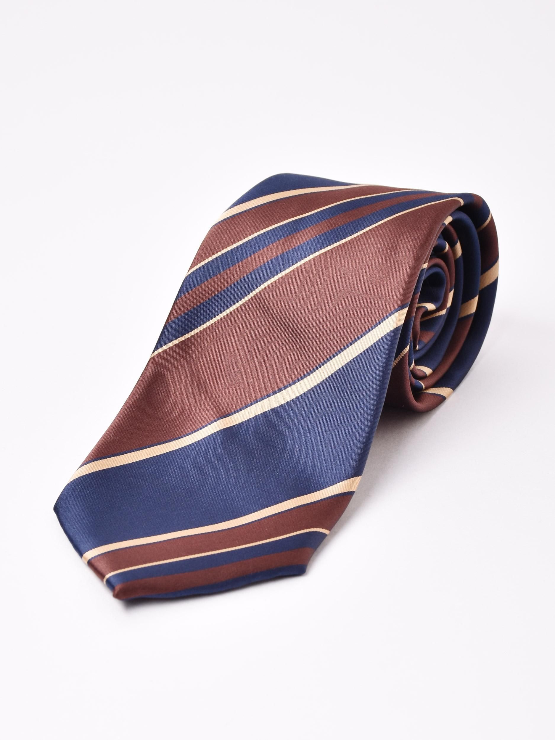 ksfamily★タイユアタイ　ブラウン　レジメンタル　セッテピエゲ ksfamily様専用☆タイユアタイ ブラウン レジメンタル