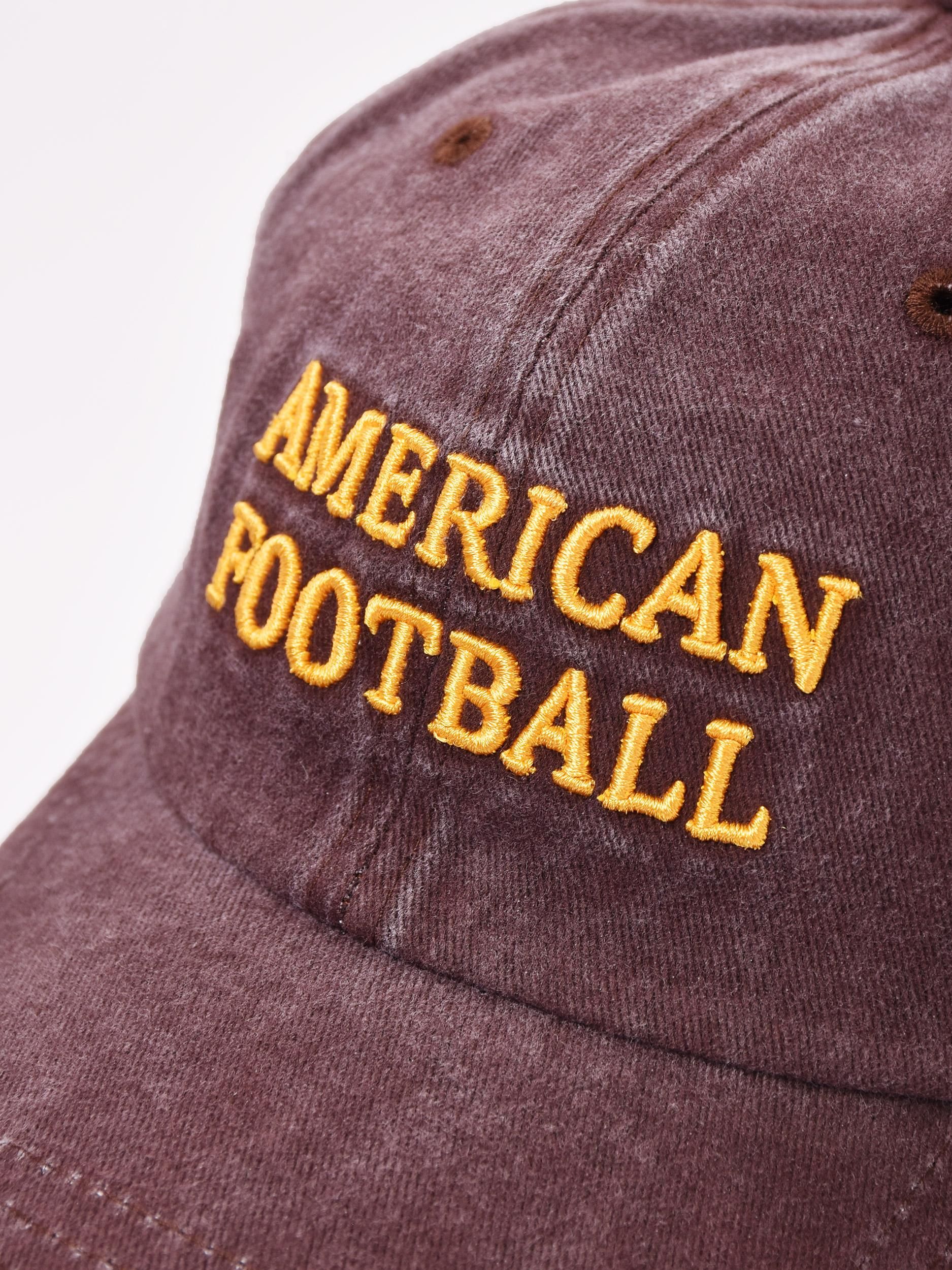 2色展開】刺繍 キャップ「AMERICAN FOOTBALL」 ブラウン - 古着