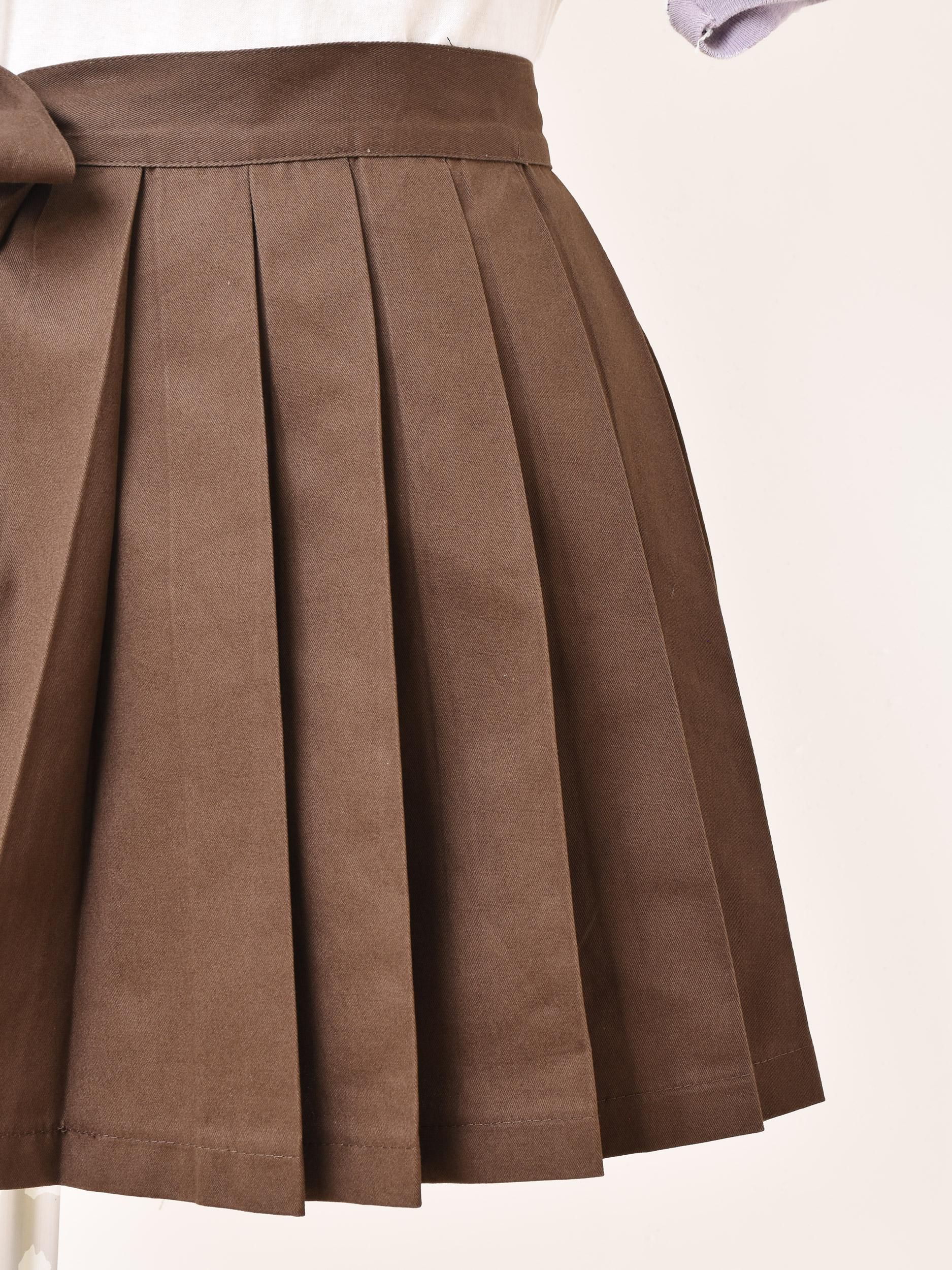 3色展開】「Meridian」プリーツスカート エプロン ブラウン - 古着屋