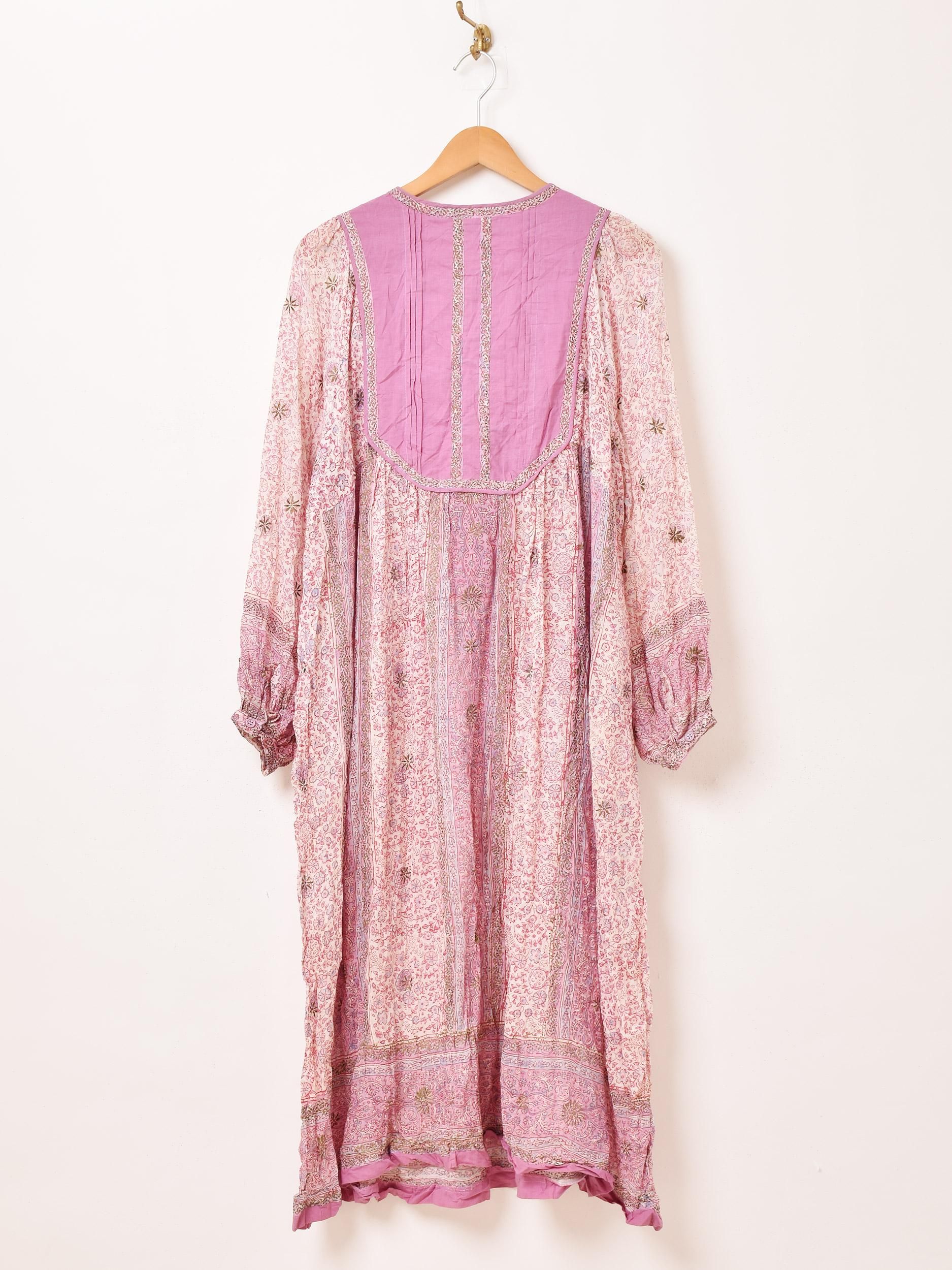 70's India Cotton Long Sleeve Dressͥ