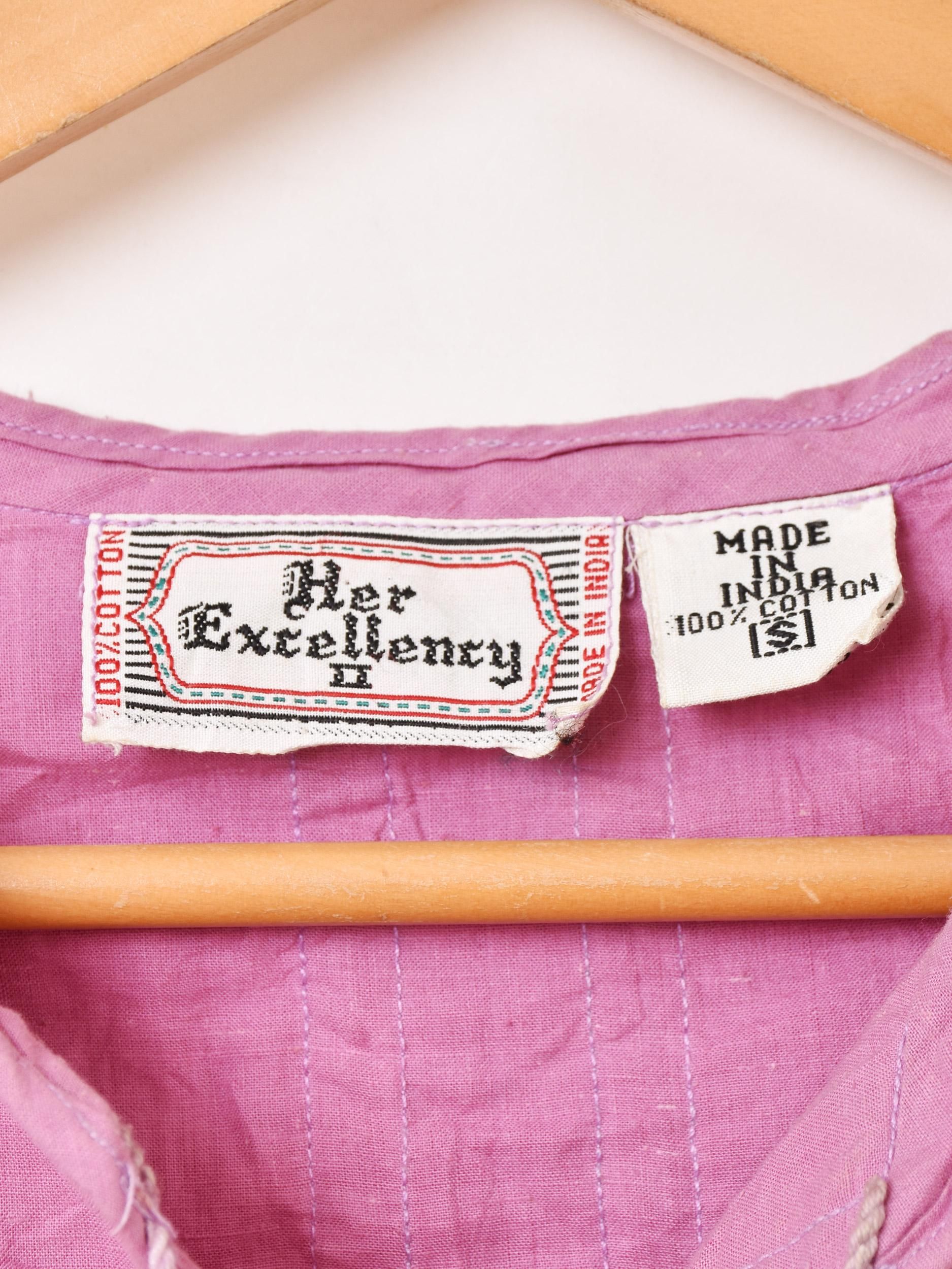 70's India Cotton Long Sleeve Dressͥ