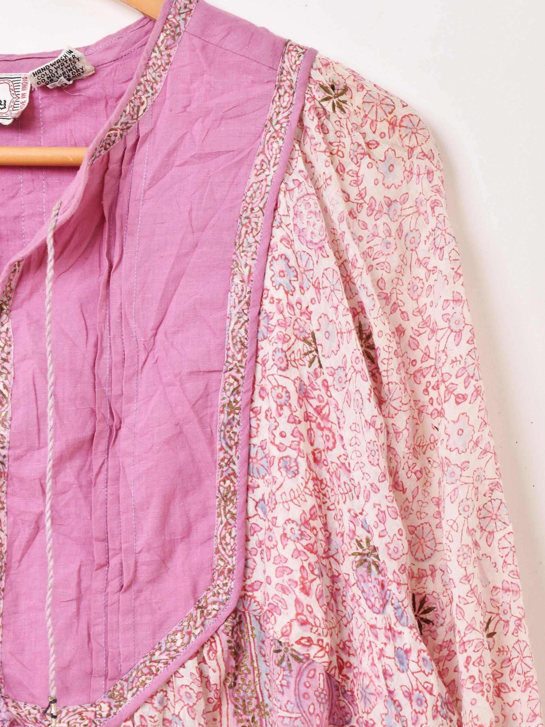 70's India Cotton Long Sleeve Dressͥ