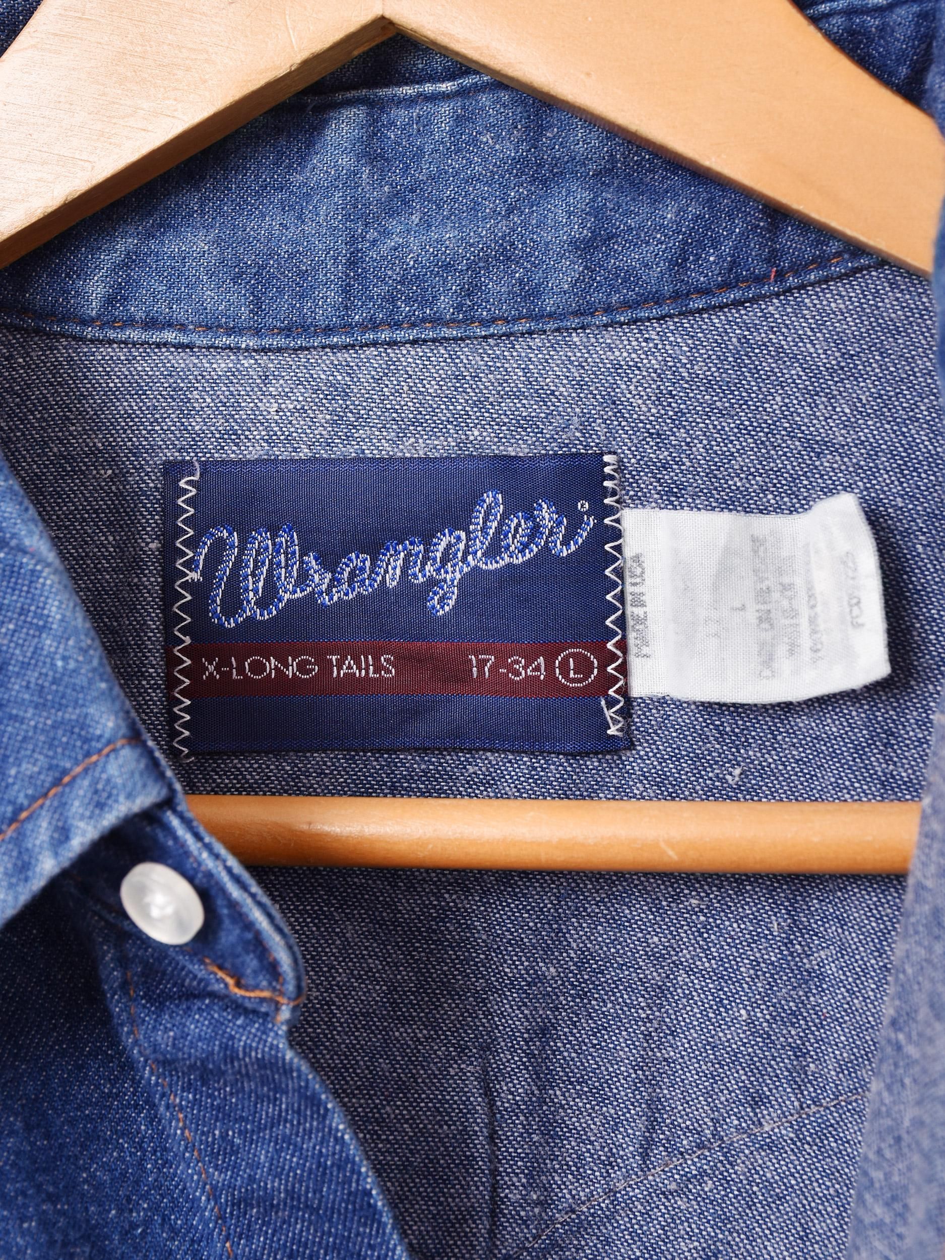 90's Wrangler USA製 デニム ウエスタンシャツ - 古着屋 90's Wrangler USA製 デニム ウエスタンシャツ - 古着屋