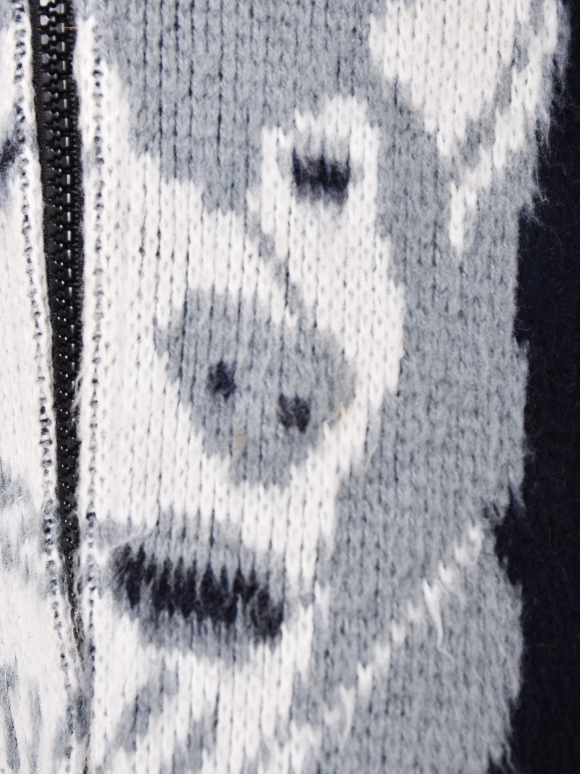 エクアドル製 フード付き フルジップ ニットジャケット - 古着屋