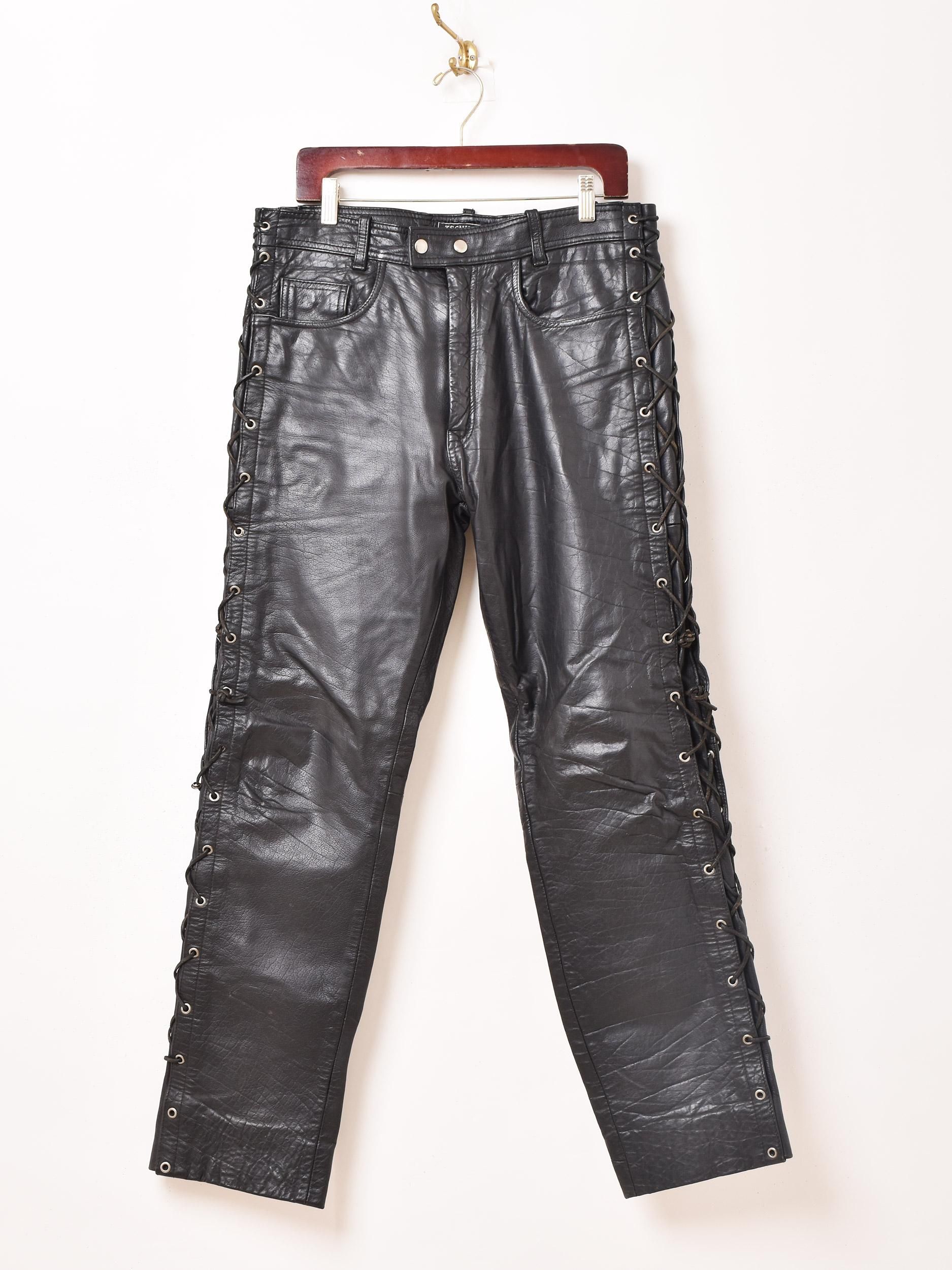 レースアップ レザーパンツ - 古着屋グレープフルーツ ムーン