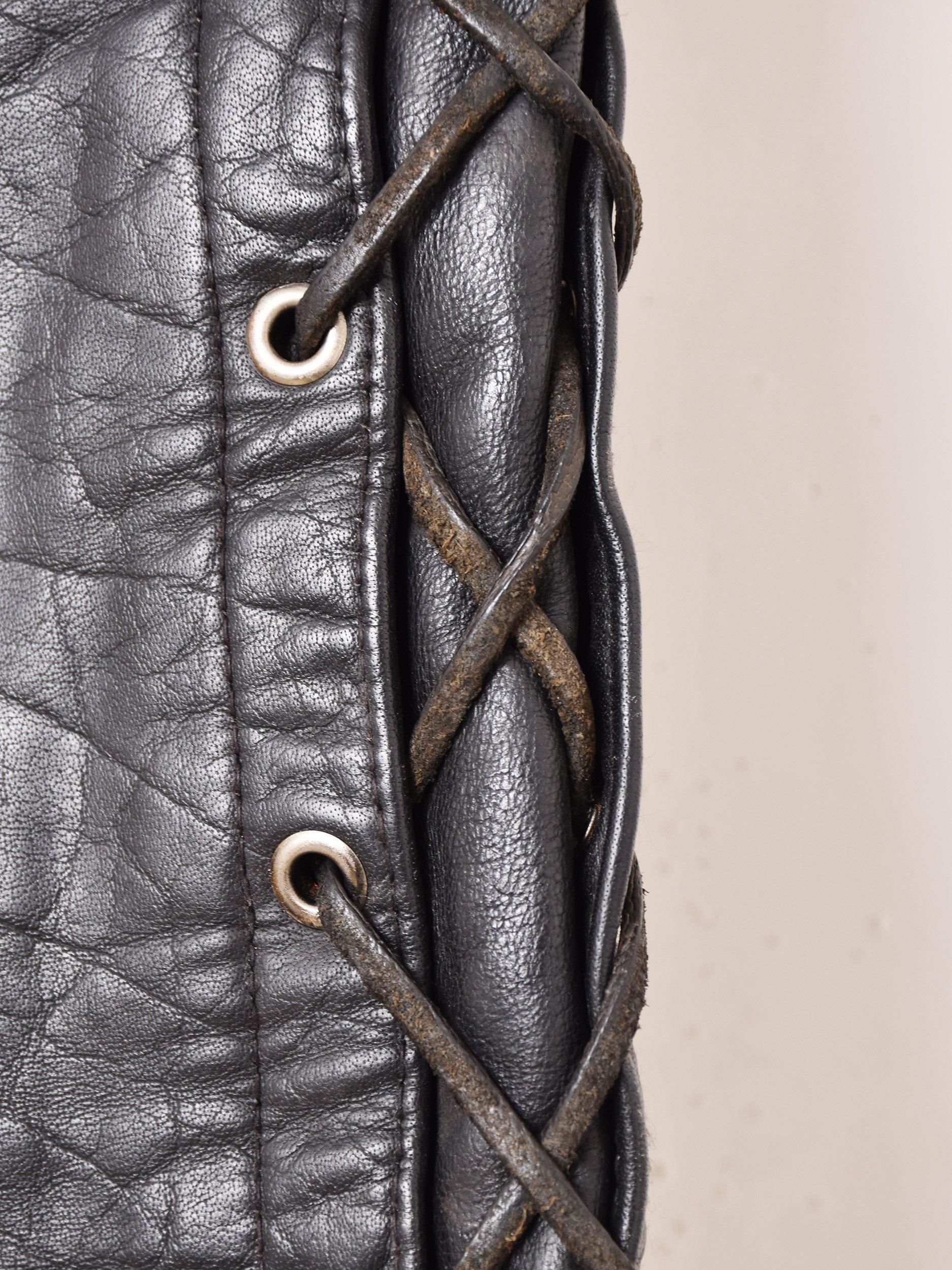 レースアップ レザーパンツ - 古着屋グレープフルーツ ムーン