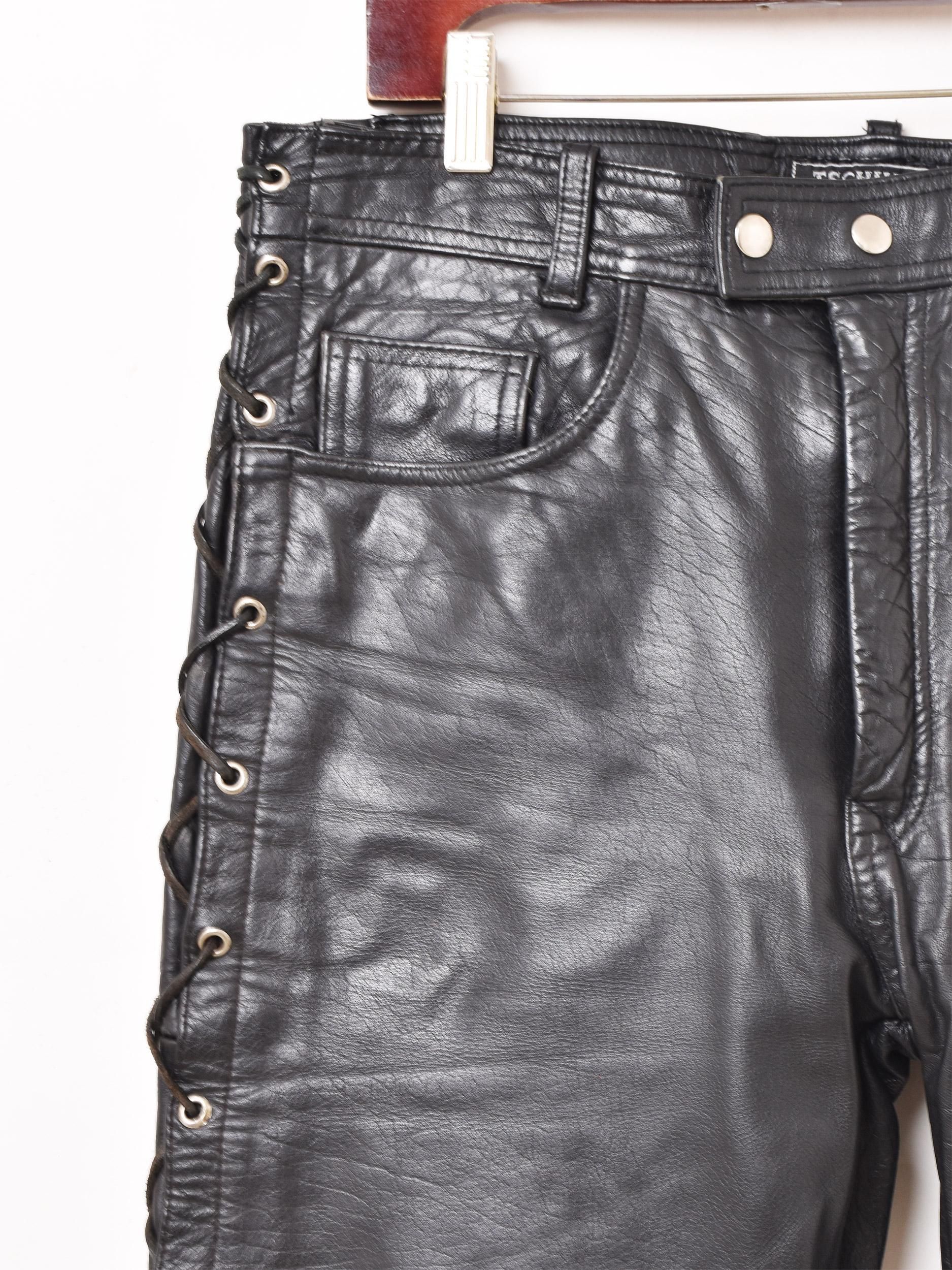 レースアップ レザーパンツ - 古着屋グレープフルーツ ムーン