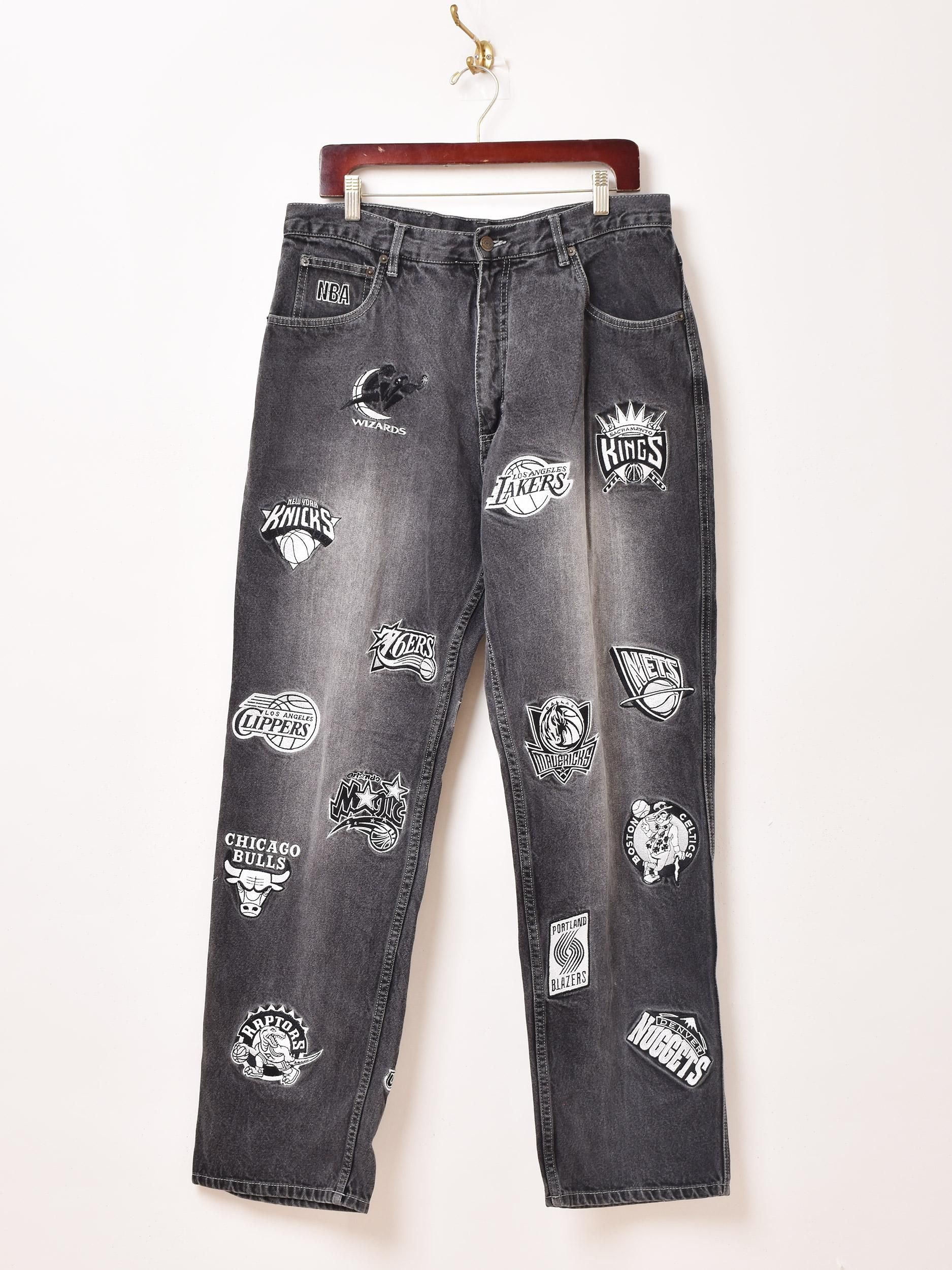 NBA パッチワークデニムパンツ 40 ヒップホップ NBA パッチワークデニムパンツ 40 ヒップホップ Amazon.co.jp