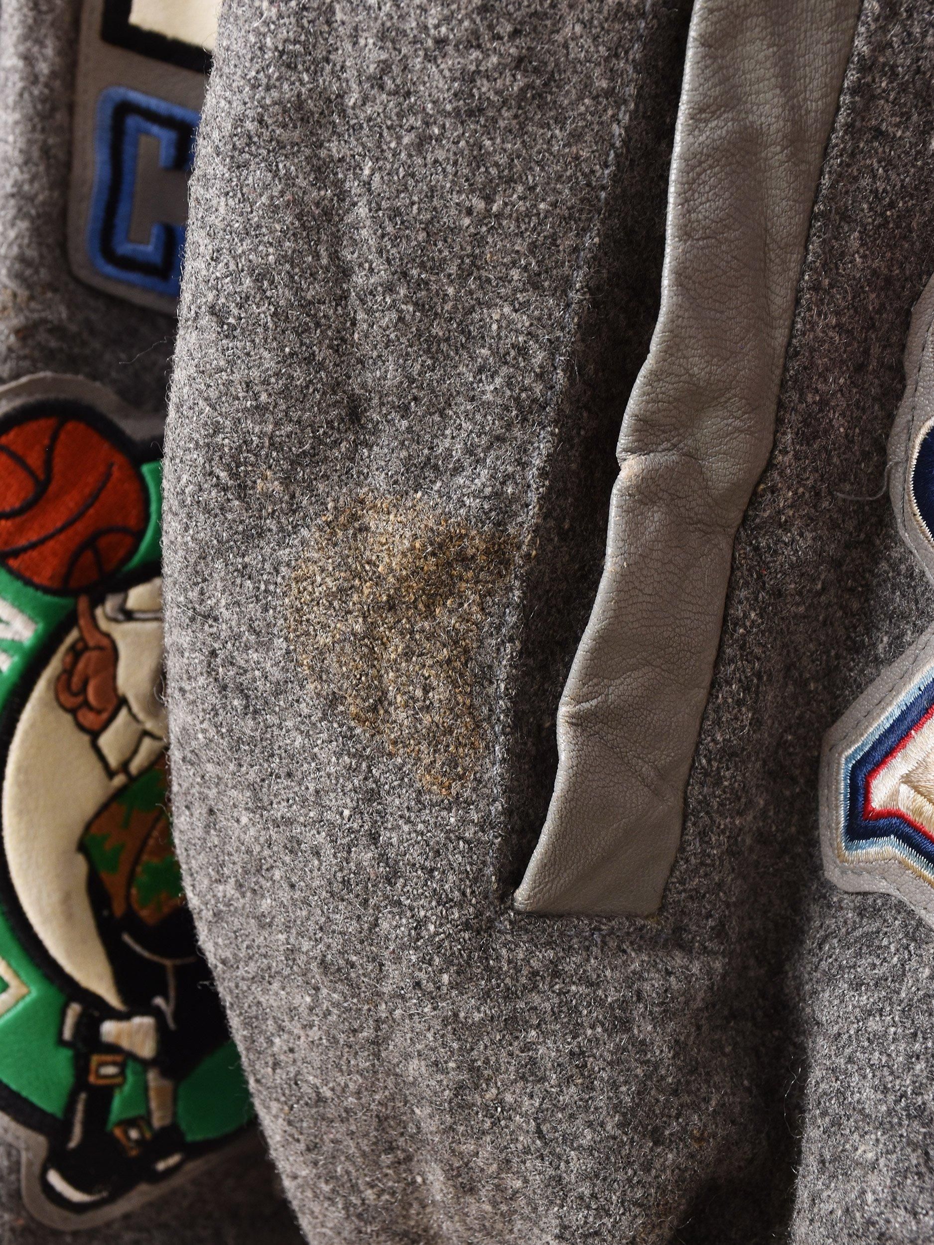 ジェフハミルトン ウールジャケット スタジャン NBA バスケ グレー ワッペン JEFF HAMILTON NBA オールスターモデル スタジアムジャケット