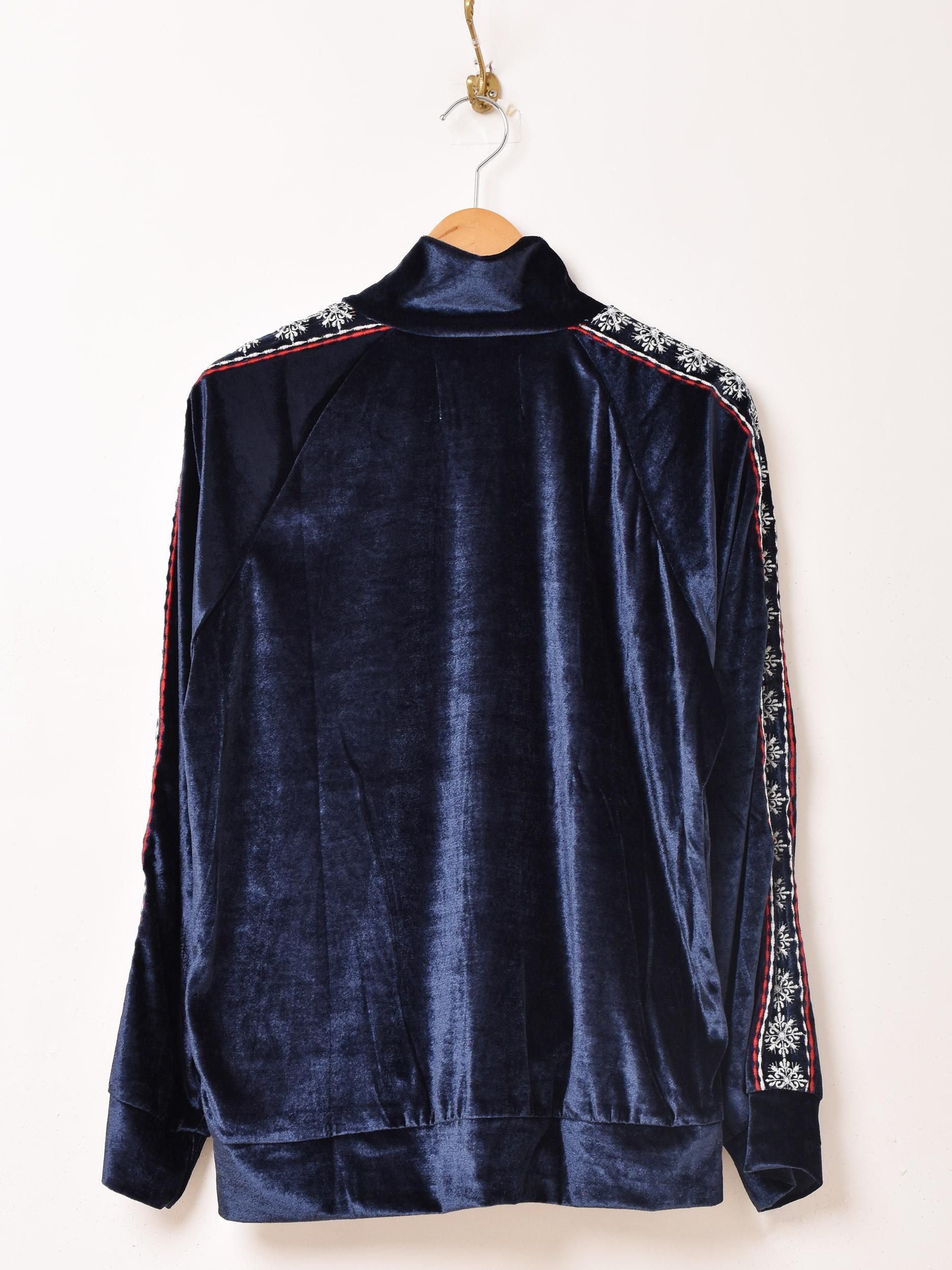 3色展開】「Emerald Motel」刺繍入り ベルベット トラックジャケット