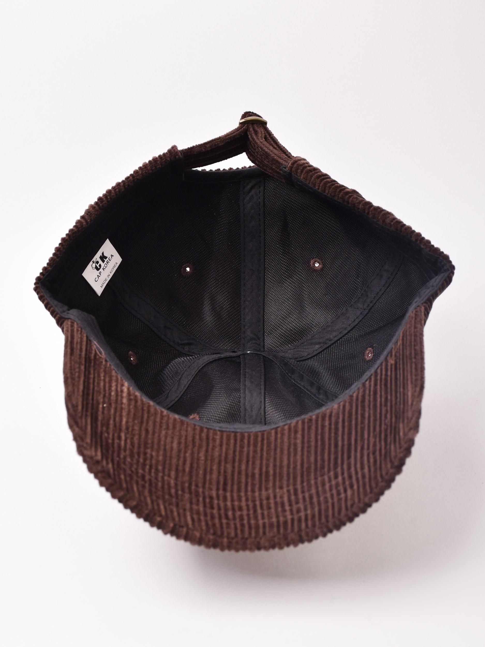 コーデュロイ 刺繍入り キャップ「Los Angels」 ブラウン - 古着屋