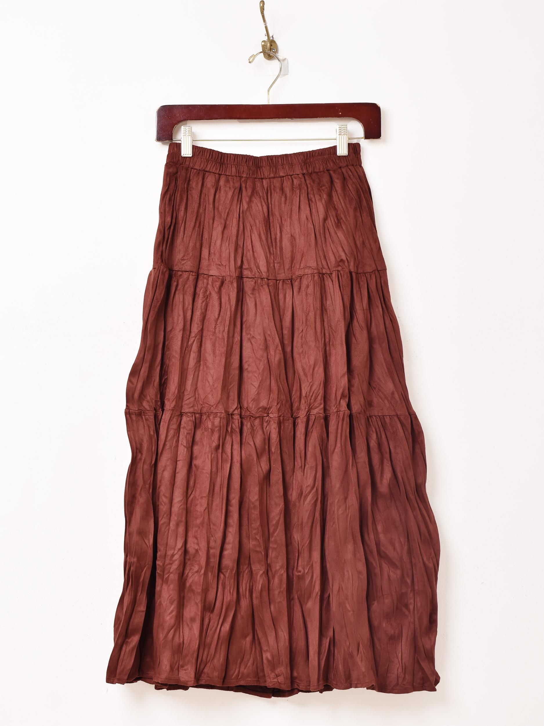 Maglie par ef-de大きいサイズ　フェイクスエードティアードスカート Meridian フェイクスエード スカート | ブラック - 古着屋