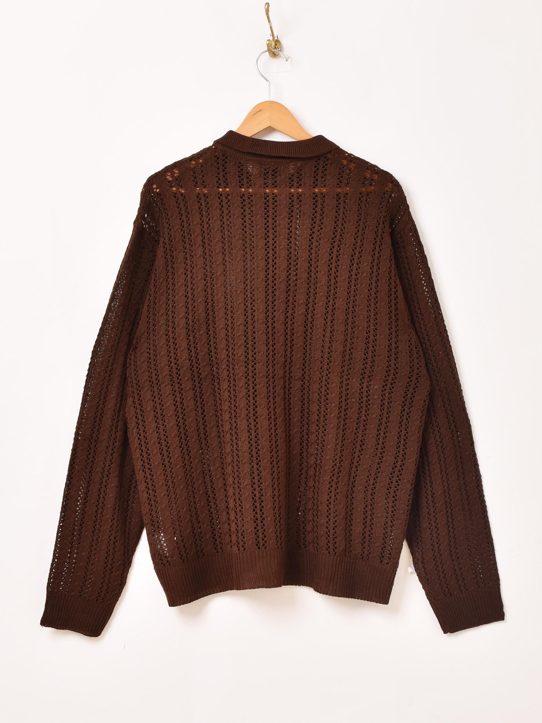 Backers長袖ニットシャツ|ブラウン - 古着屋グレープフルーツ ムーン