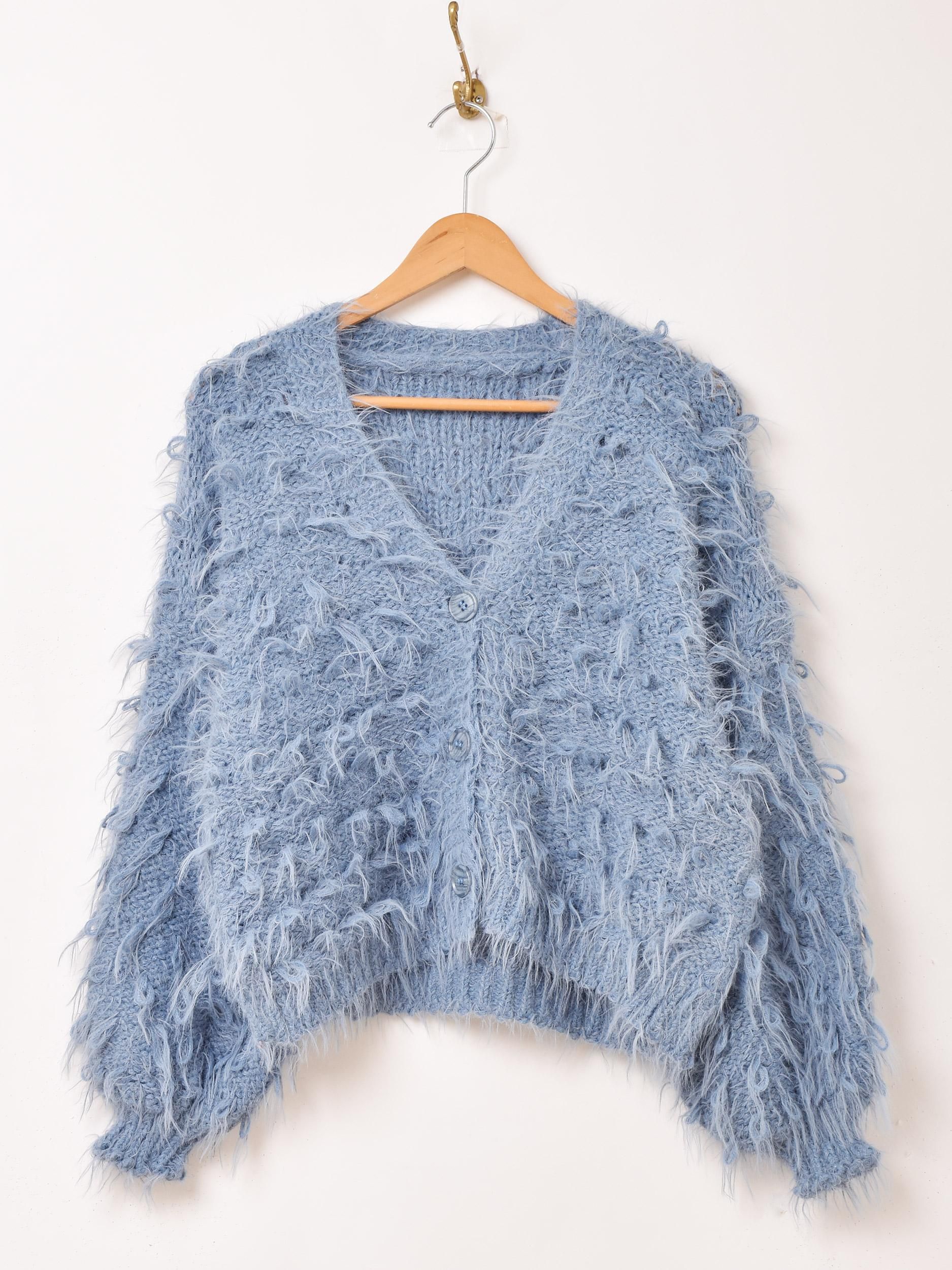 Meridian ループニット カーディガン | ブルー - 古着屋