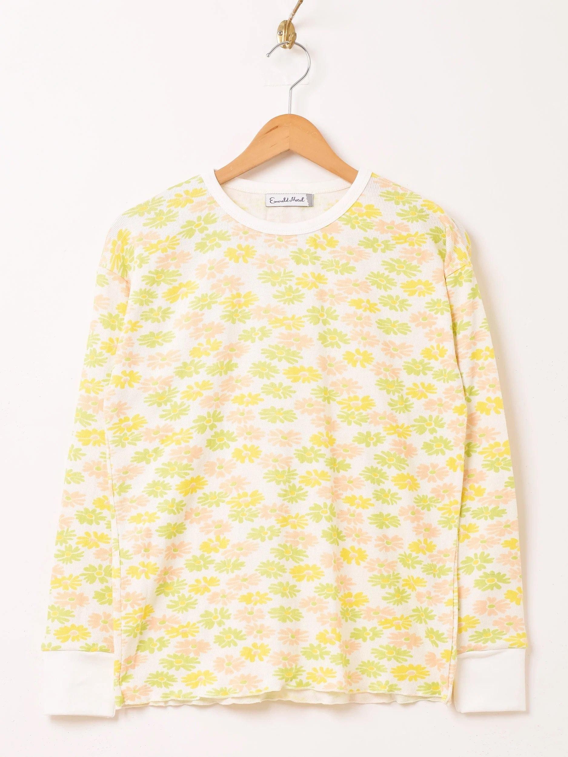 CHANEL 花柄 長袖シャツ イエロー Emerald Motel 花柄T | ワッフル長袖 - 古着屋グレープフルーツ ムーン