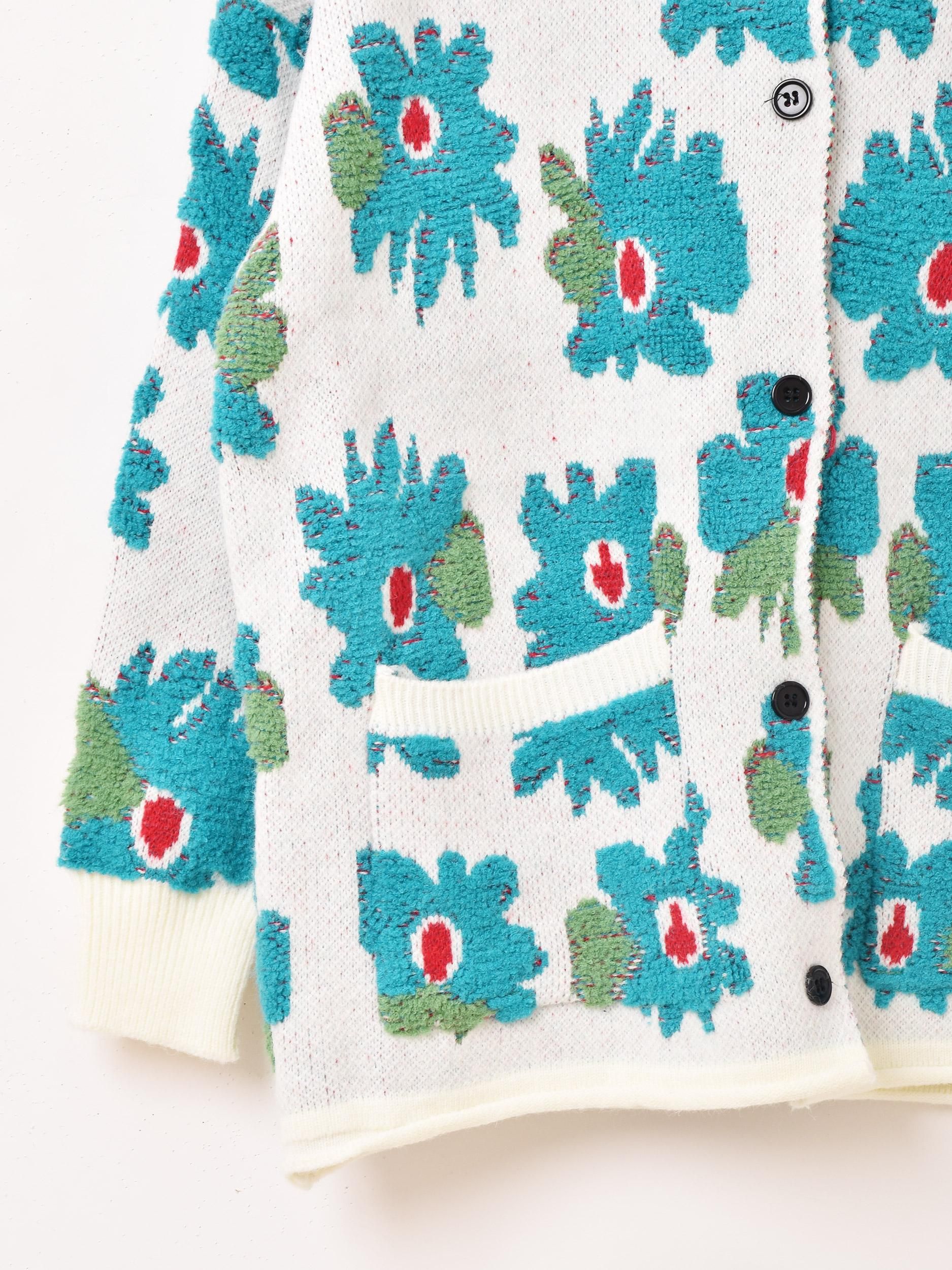 Amazon.co.jp: Blueberry farm 刺繍 花 モチーフ カーディガン