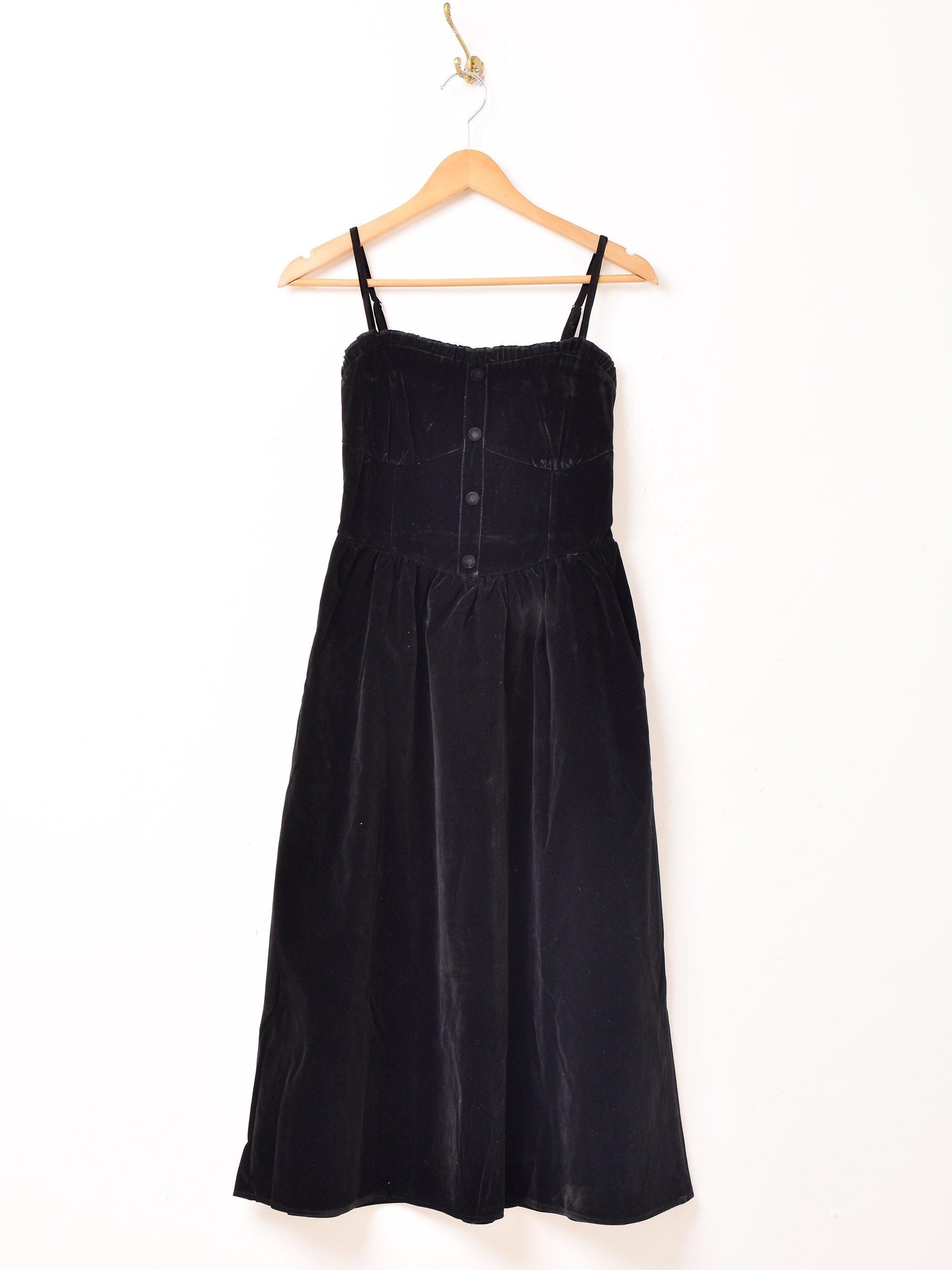 Meridian ベロア フリル ワンピース | ブラック - 古着屋