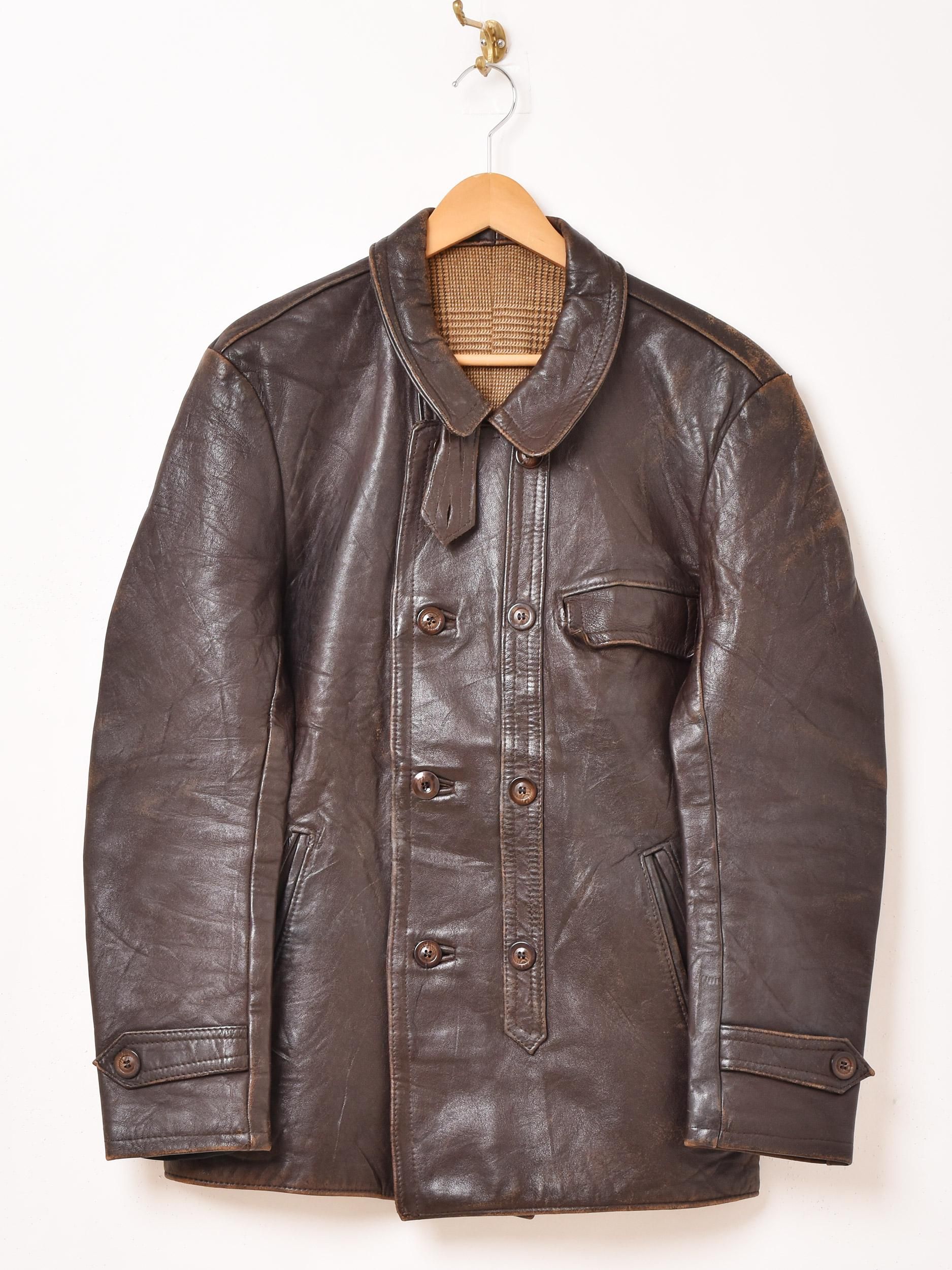 70s　GVF社　レザージャケット　コルビュジェ・ジャケット　ブラウン 60's〜70's Corbusier Jacket | レザージャケット - 古着屋