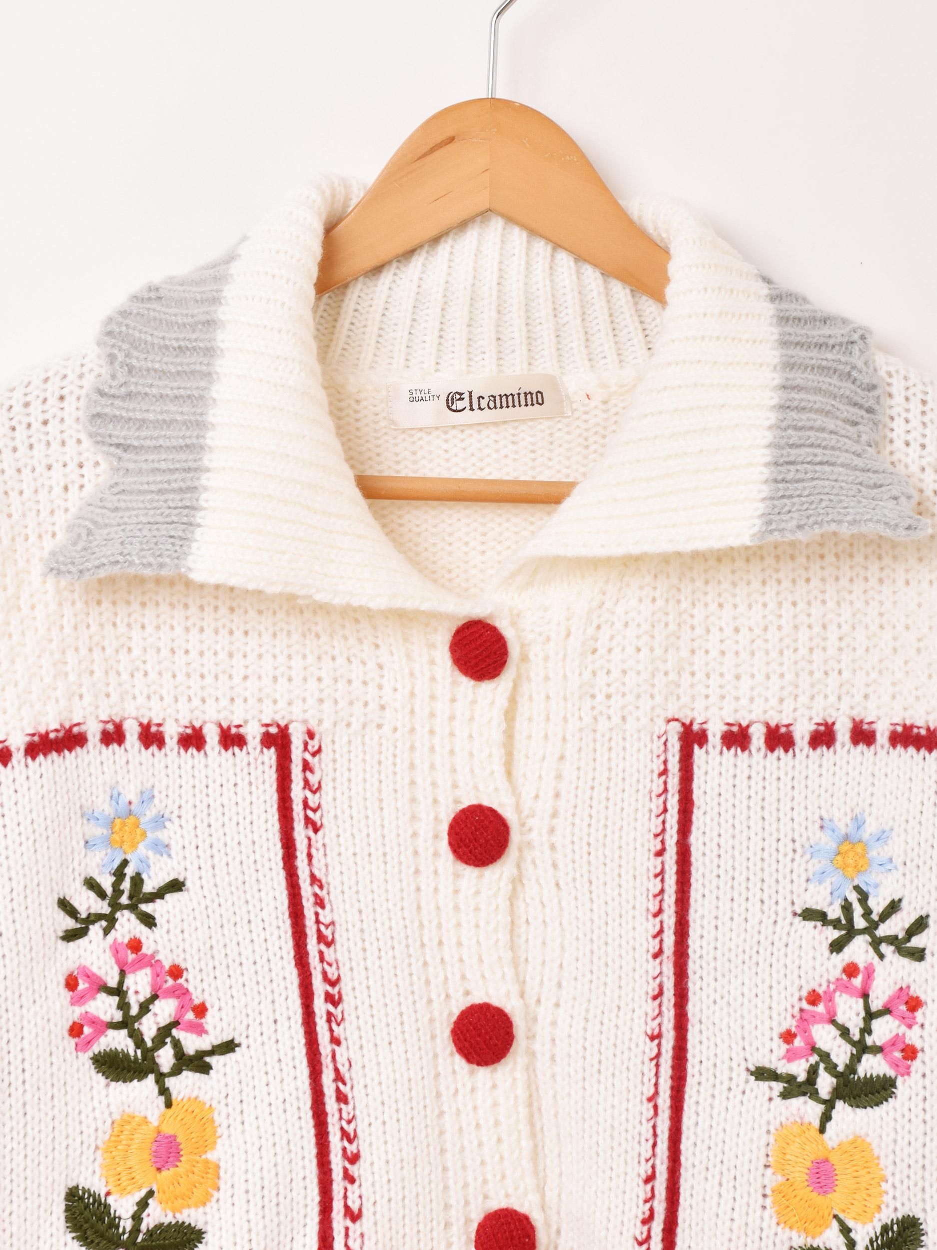 2色展開】「Elcamino」フラワー刺繍 襟付き チロル風 2色展開】「Elcamino」フラワー刺繍 襟付き チロル風