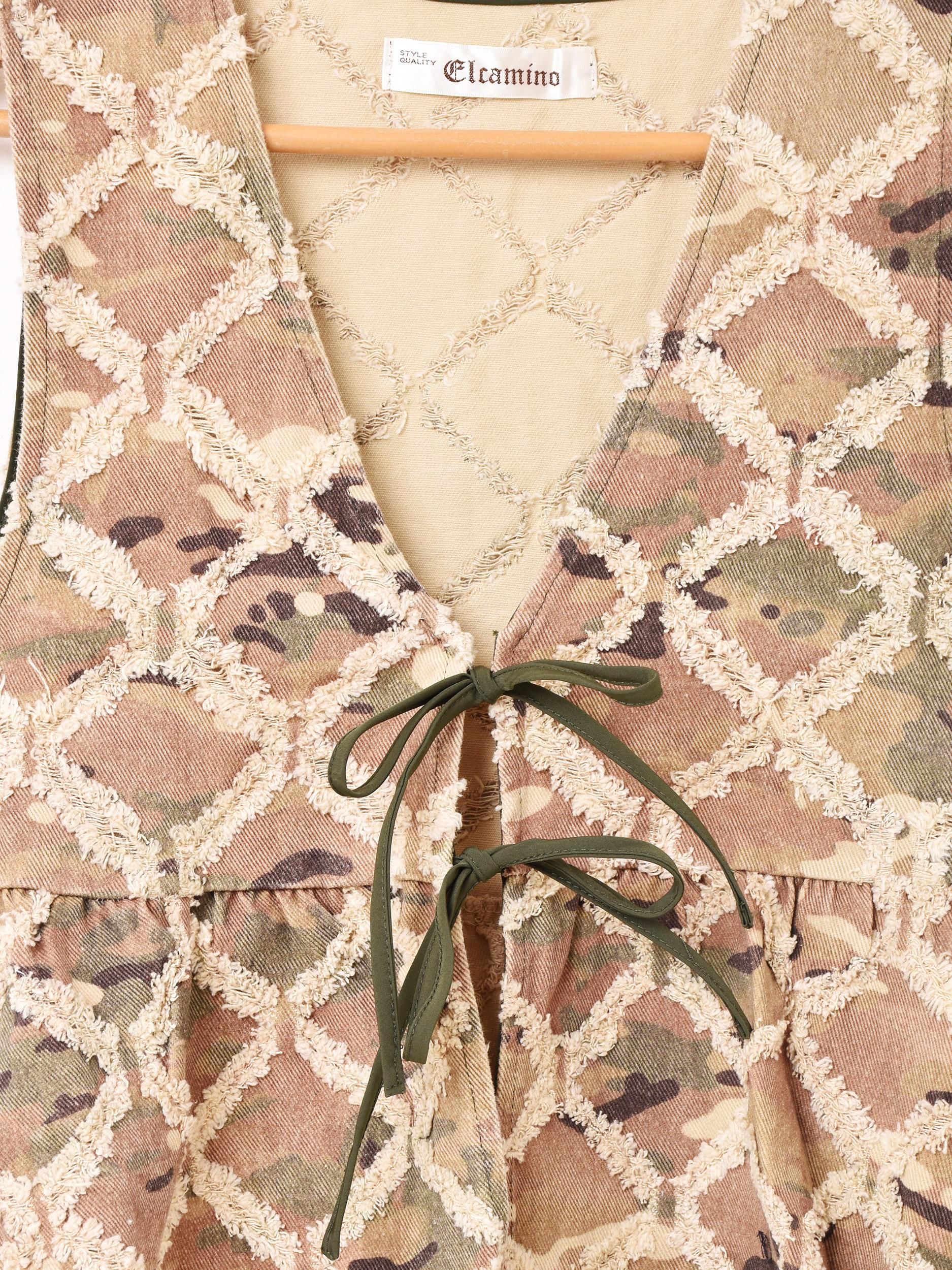 Elcamino カモフラージュベスト | ペプラム - 古着屋グレープフルーツ