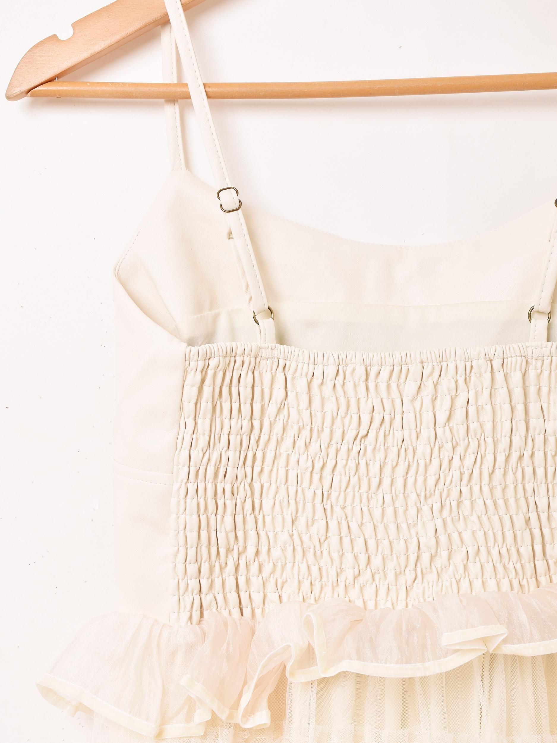 Meridian フリルキャミ | エコレザーワンピ - 古着屋グレープフルーツ