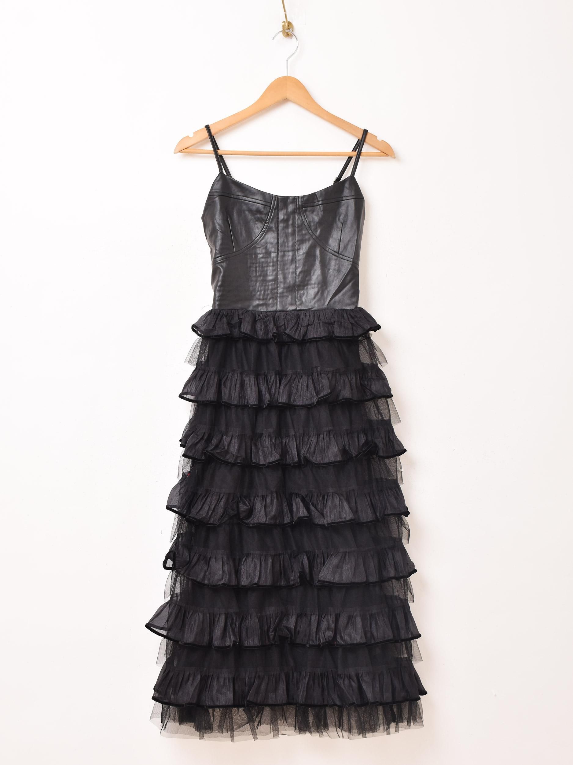 Meridian フリルキャミ | エコレザーワンピ - 古着屋グレープフルーツ