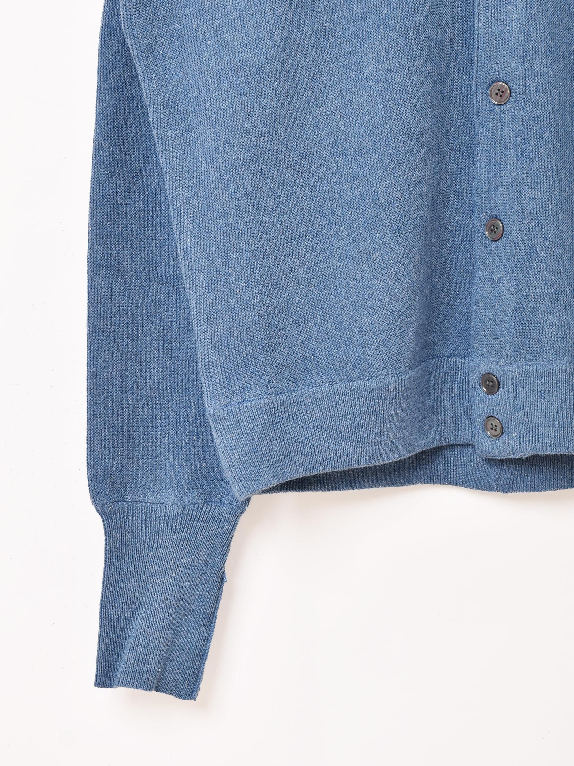 1950S　100％カシミヤミンク　モーリス ブルーダー 　レース　ガウンカーデ Backers ワンポイント刺繍 カーディガン | ブルー - 古着屋